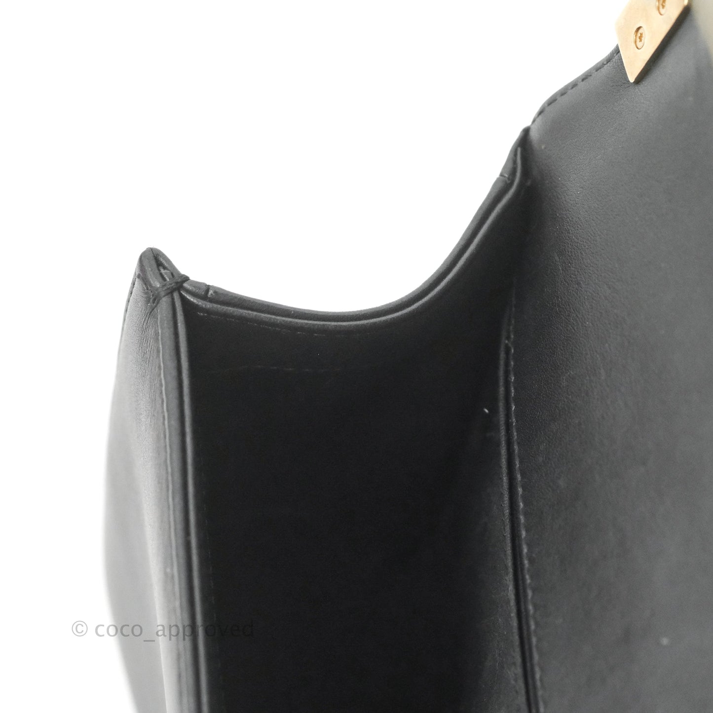 Chanel Chevron Medium Boy Black Calfskin Gold Hardware