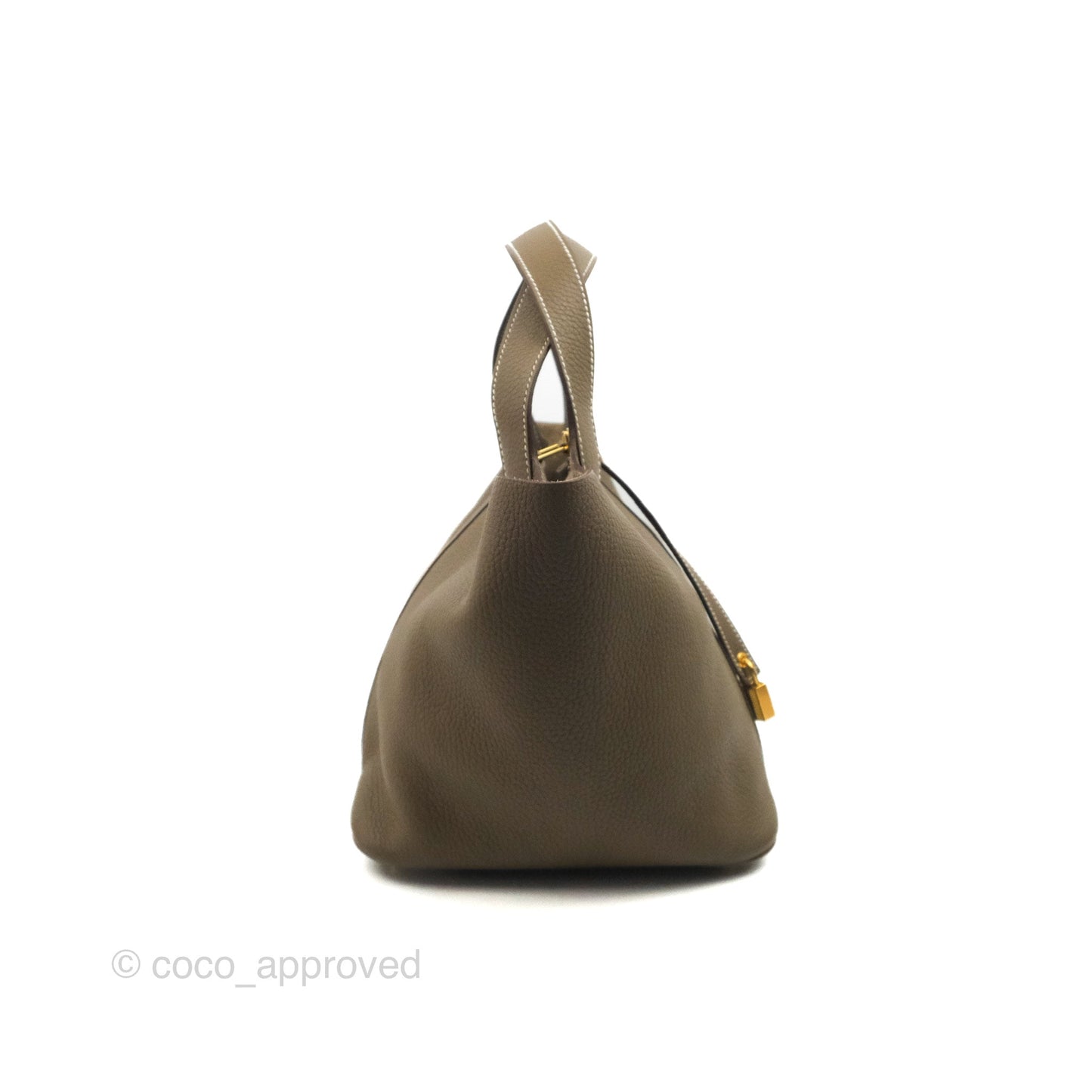 Hermès Picotin Lock 22 Clemence Etoupe Gold Hardware