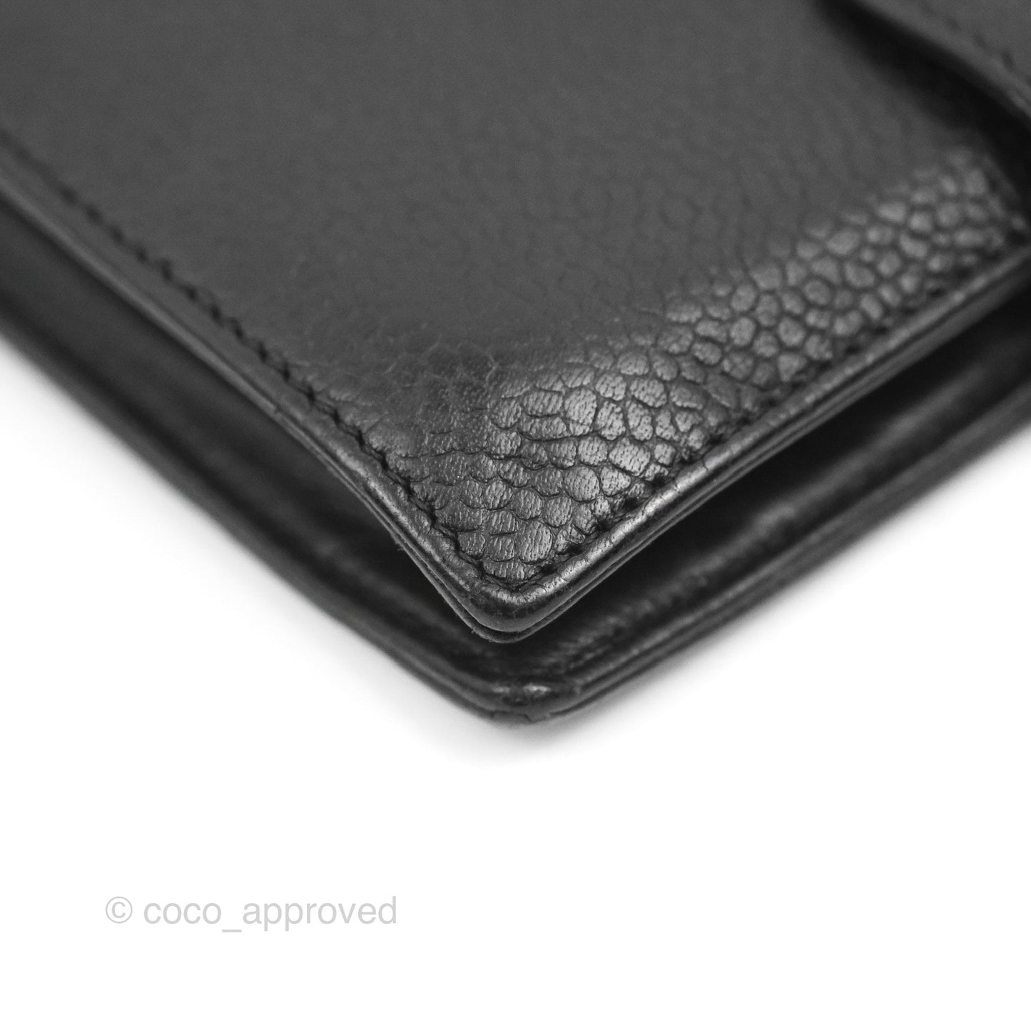 Chanel Vintage CC Wallet Black Caviar Gold Hardware