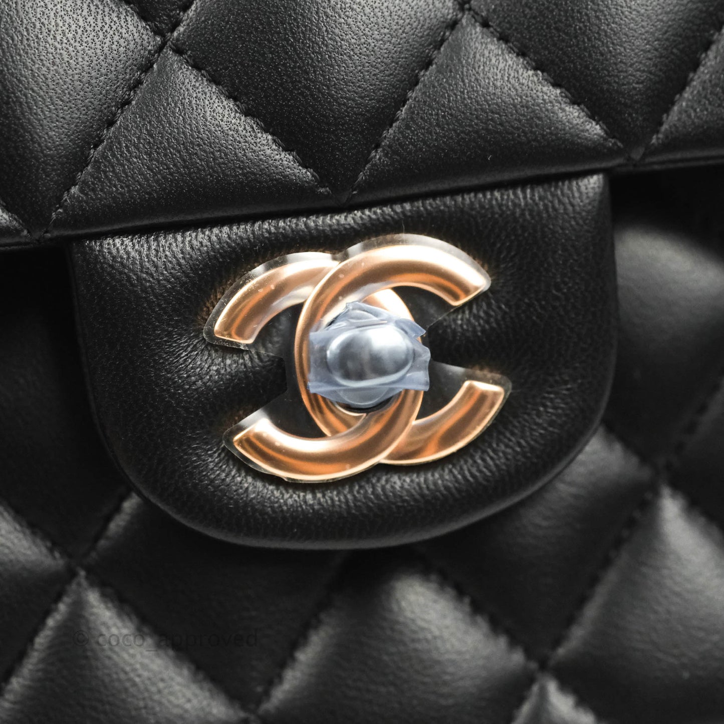 Chanel Classic Small S/M Flap Black Lambskin Rose Pink-Gold Hardware