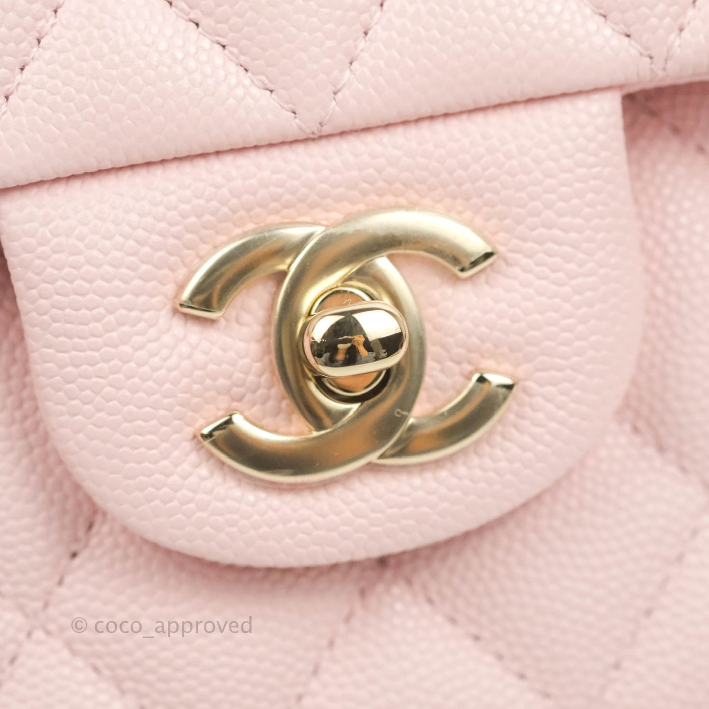 Chanel Classic M/L Medium Flap Quilted Pink Caviar Gold Hardware 22S