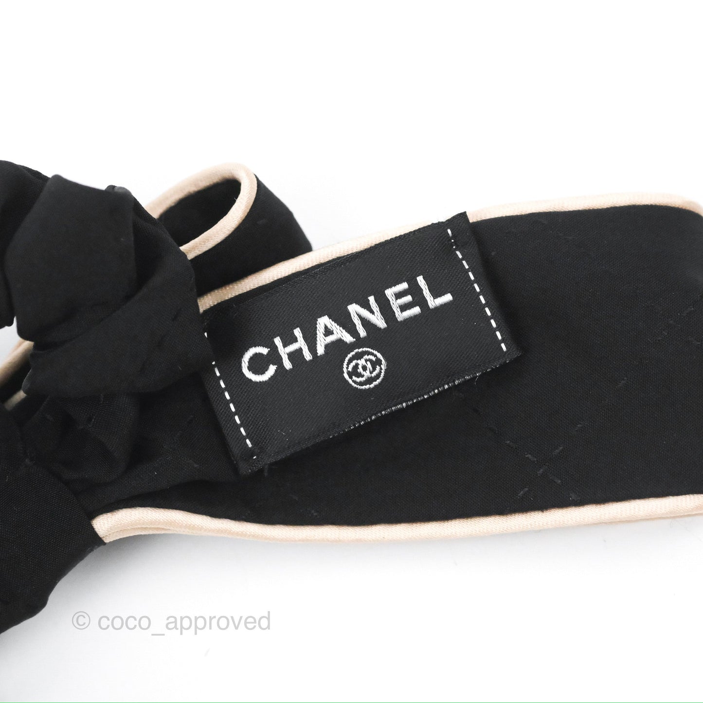 Chanel Bow Silk Hair Accessory Ivory & Black