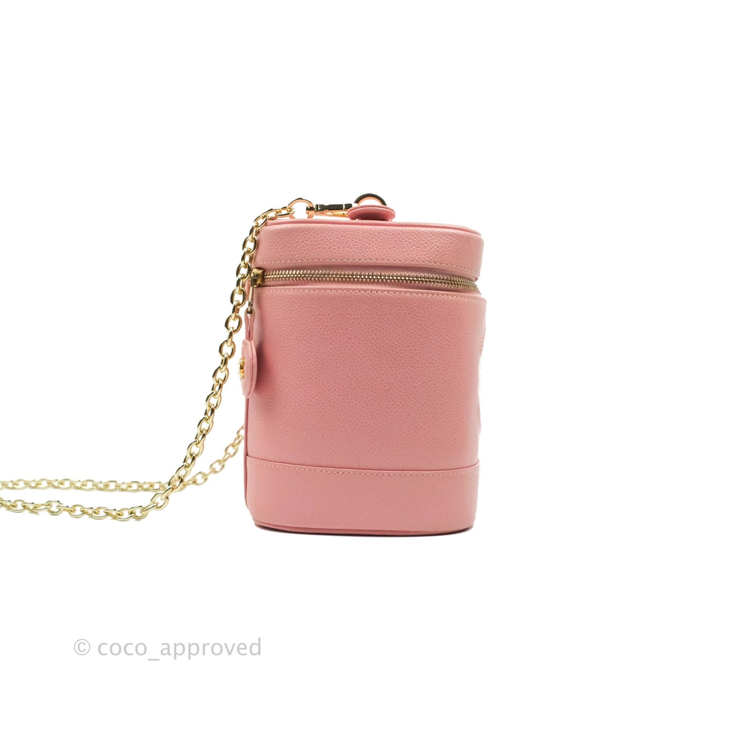 Chanel Vintage Vanity Case Pink Caviar Gold Hardware