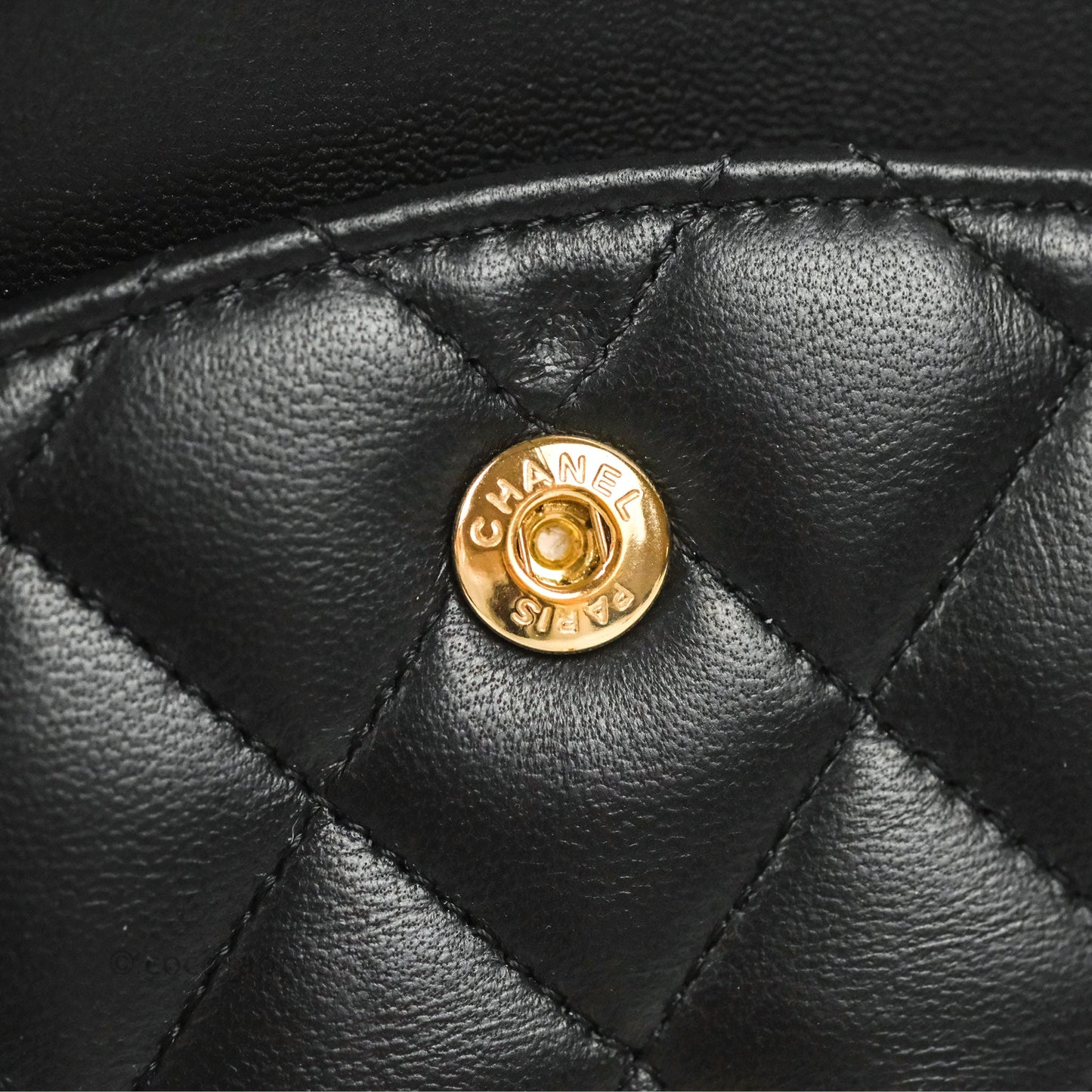 Chanel Classic M/L Medium Flap Black Lambskin Rose Pink-Gold Hardware
