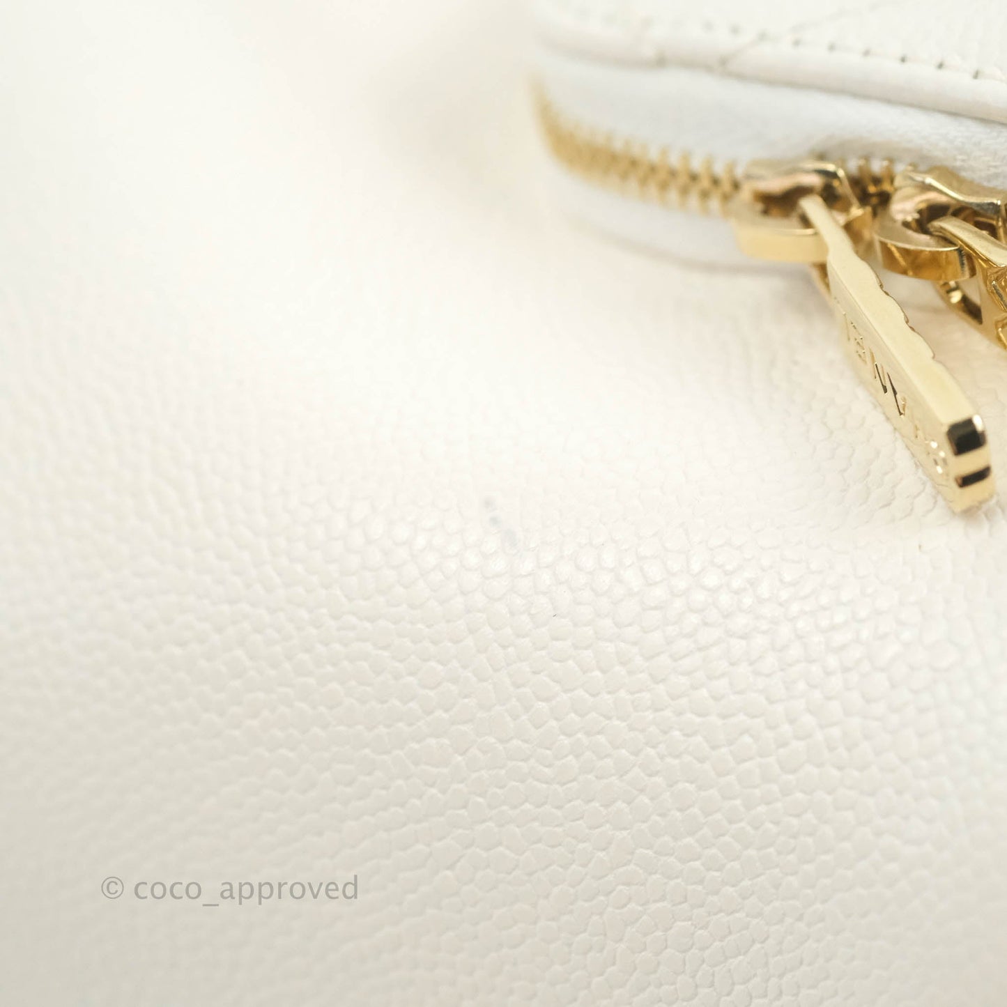 Chanel Business Affinity Drawstring Bucket Bag White Caviar Gold Hardware