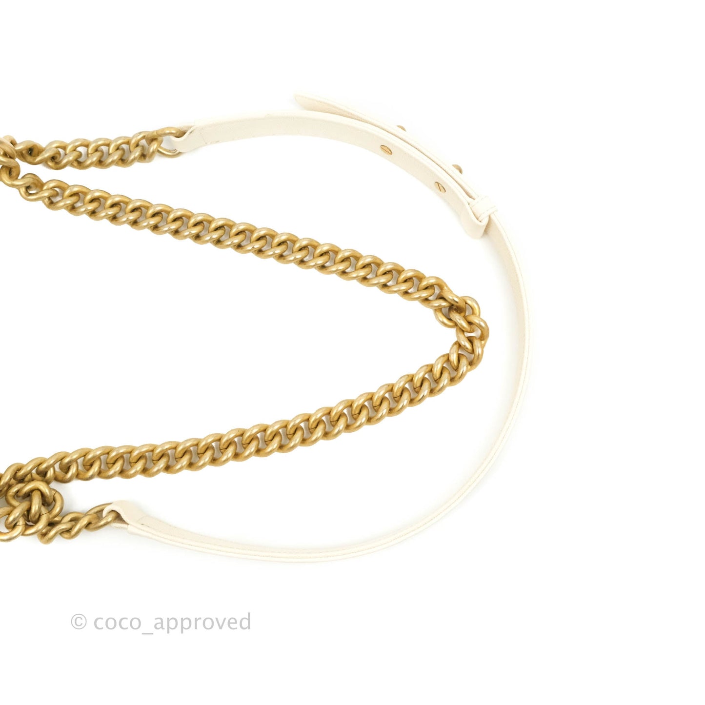 Chanel Boy Small Quilted White Caviar Aged Gold Hardware