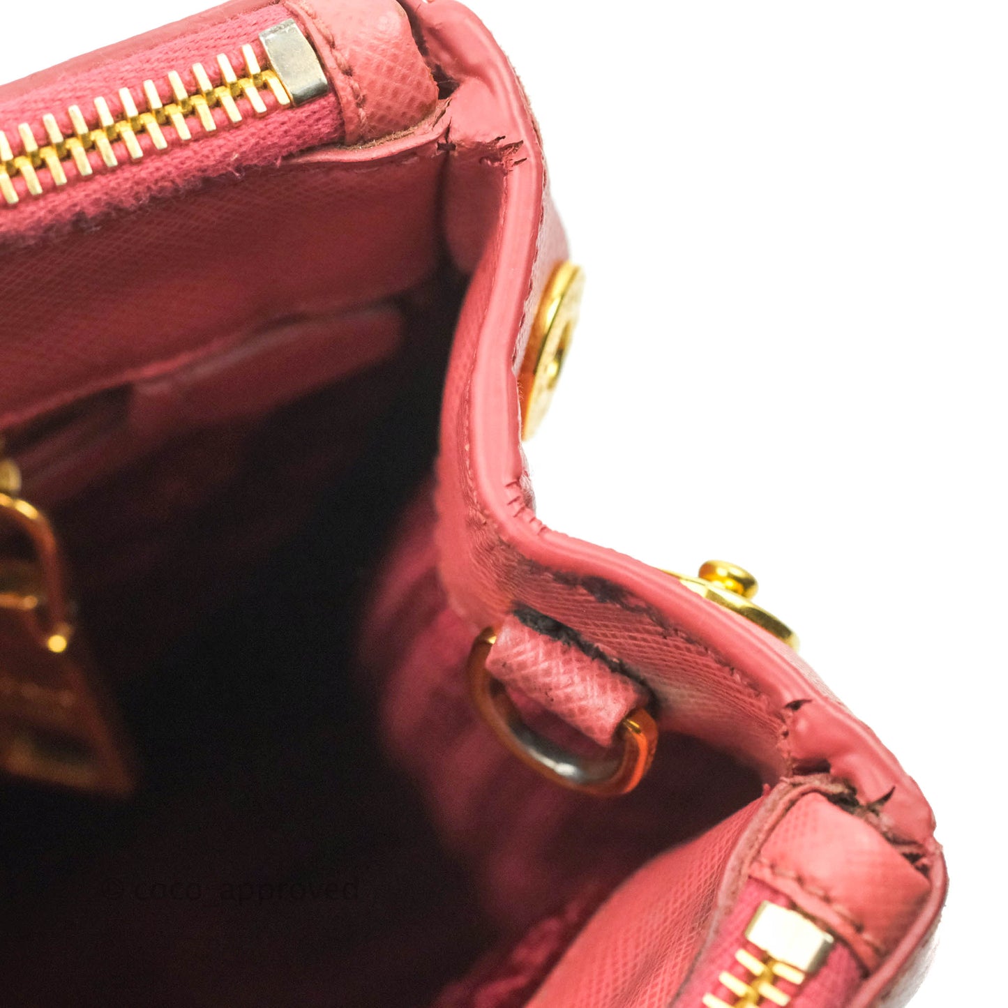 Prada Small Saffiano Lux Pink Tamaris Galleria Bag