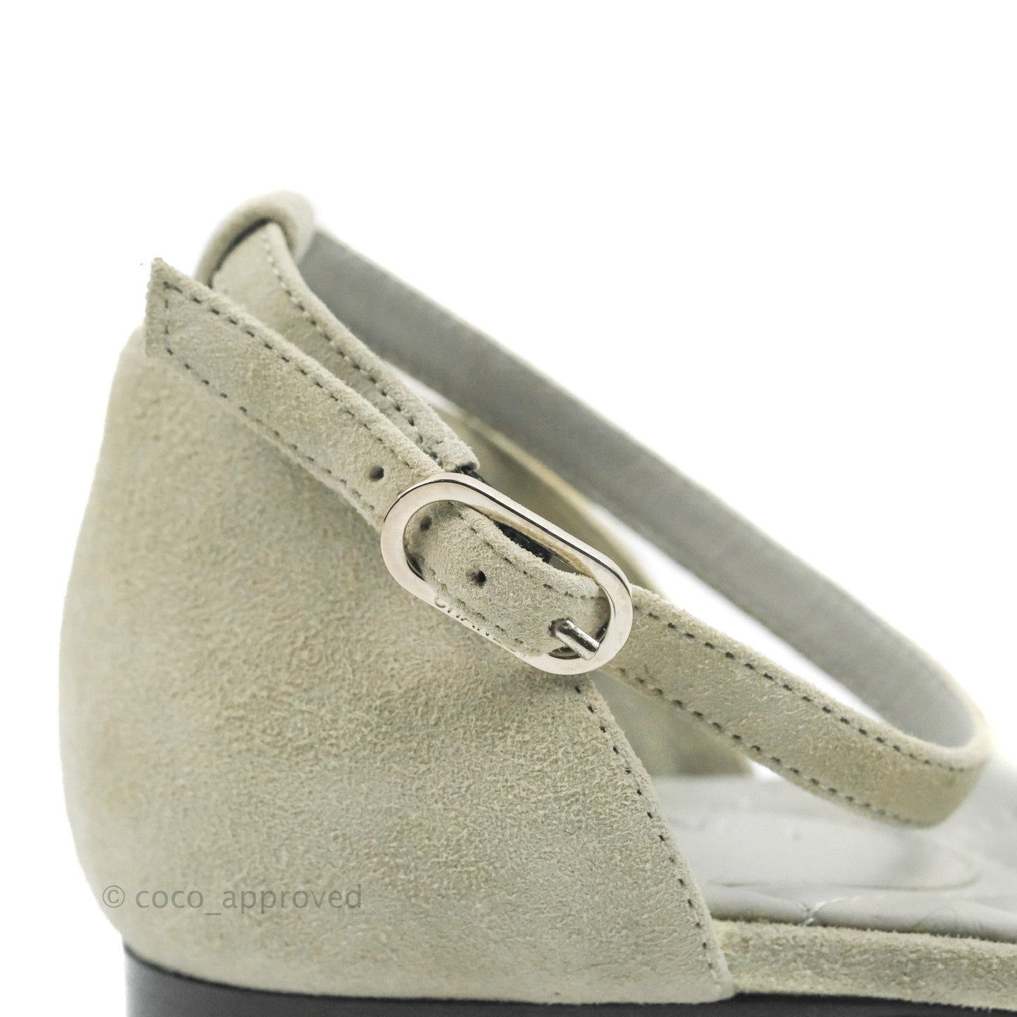 Chanel Suede Ballerina With Heels Grey Black Size 37C