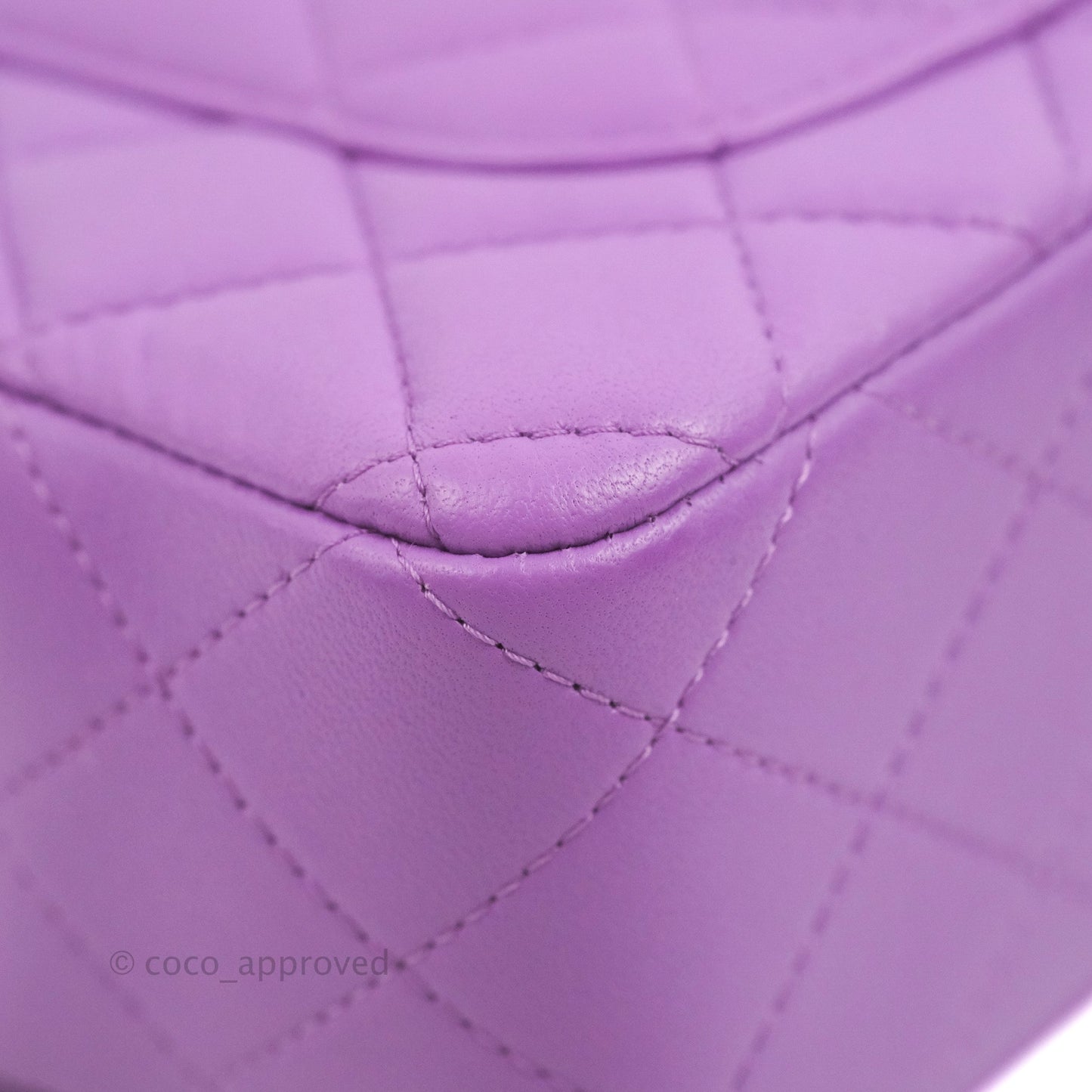Chanel Quilted Mini Rectangular Flap Purple Lambskin Silver Hardware