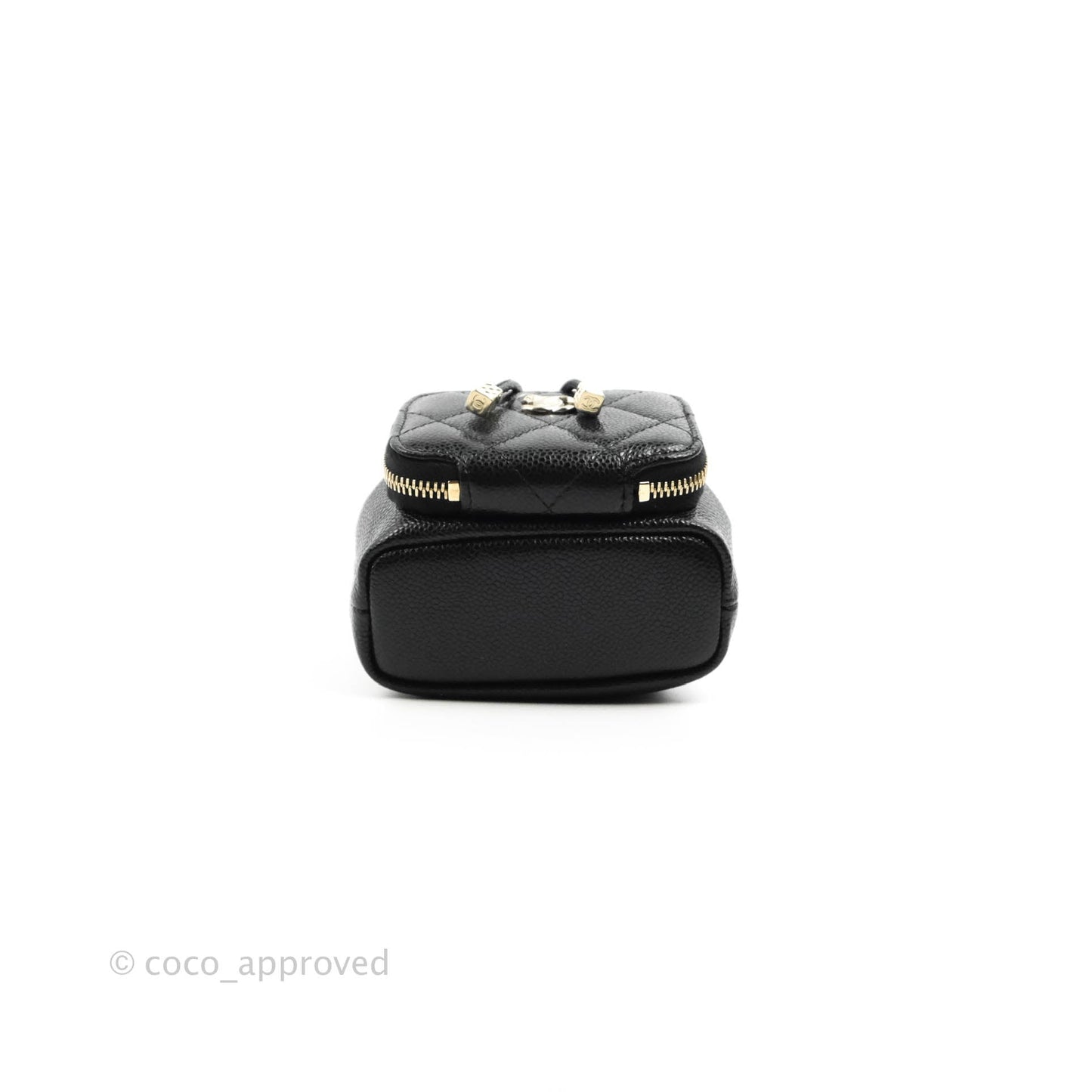 Chanel Mini Bucket with Chain Black Caviar Gold Hardware 22B