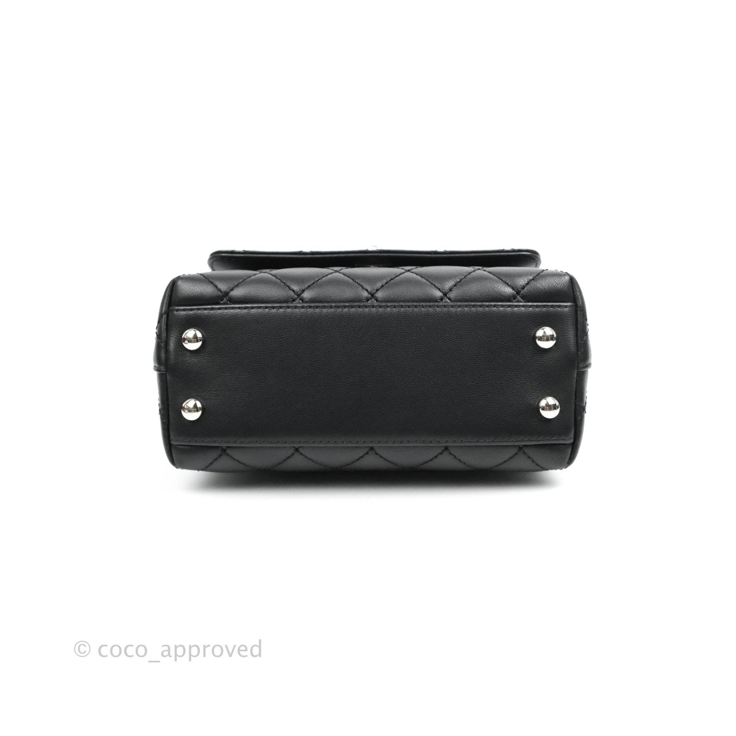 Chanel Quilted Mini Rainbow Coco Handle Bag Lambskin Black Gold Hardware