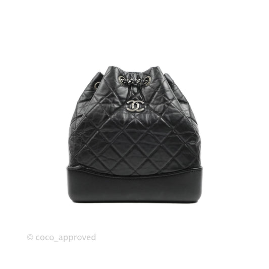 Chanel Small Gabrielle Backpack Black Aged Calfskin