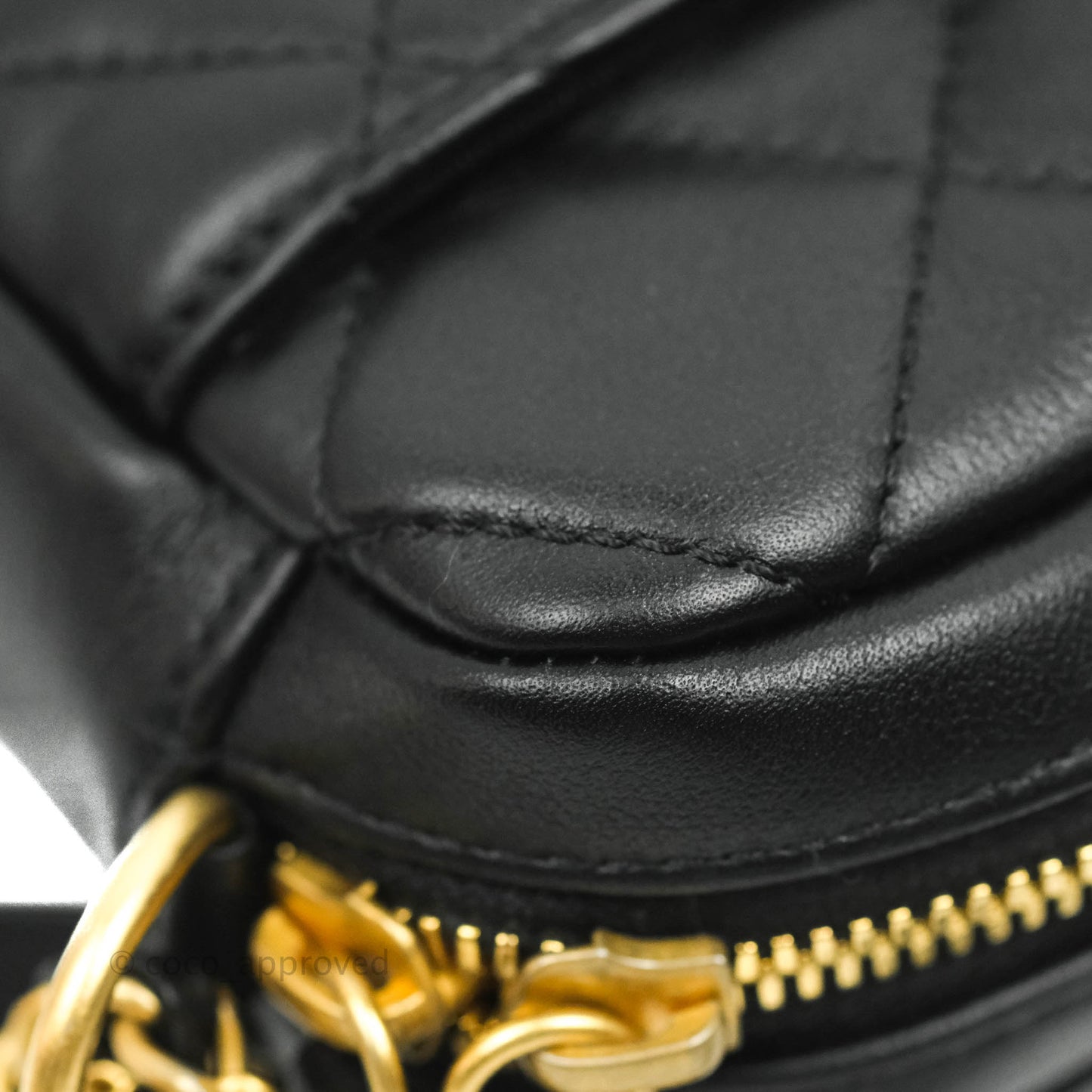 Chanel Quilted Small Camera Case Black Calfskin