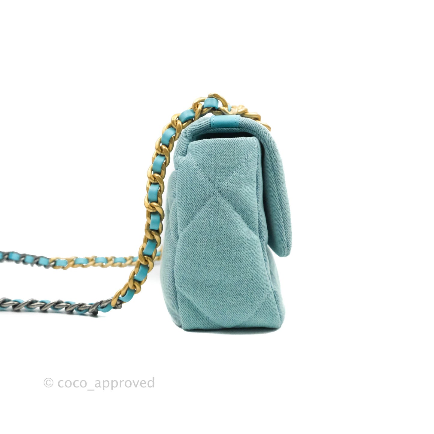 Chanel 19 Small Blue Denim Mixed Hardware
