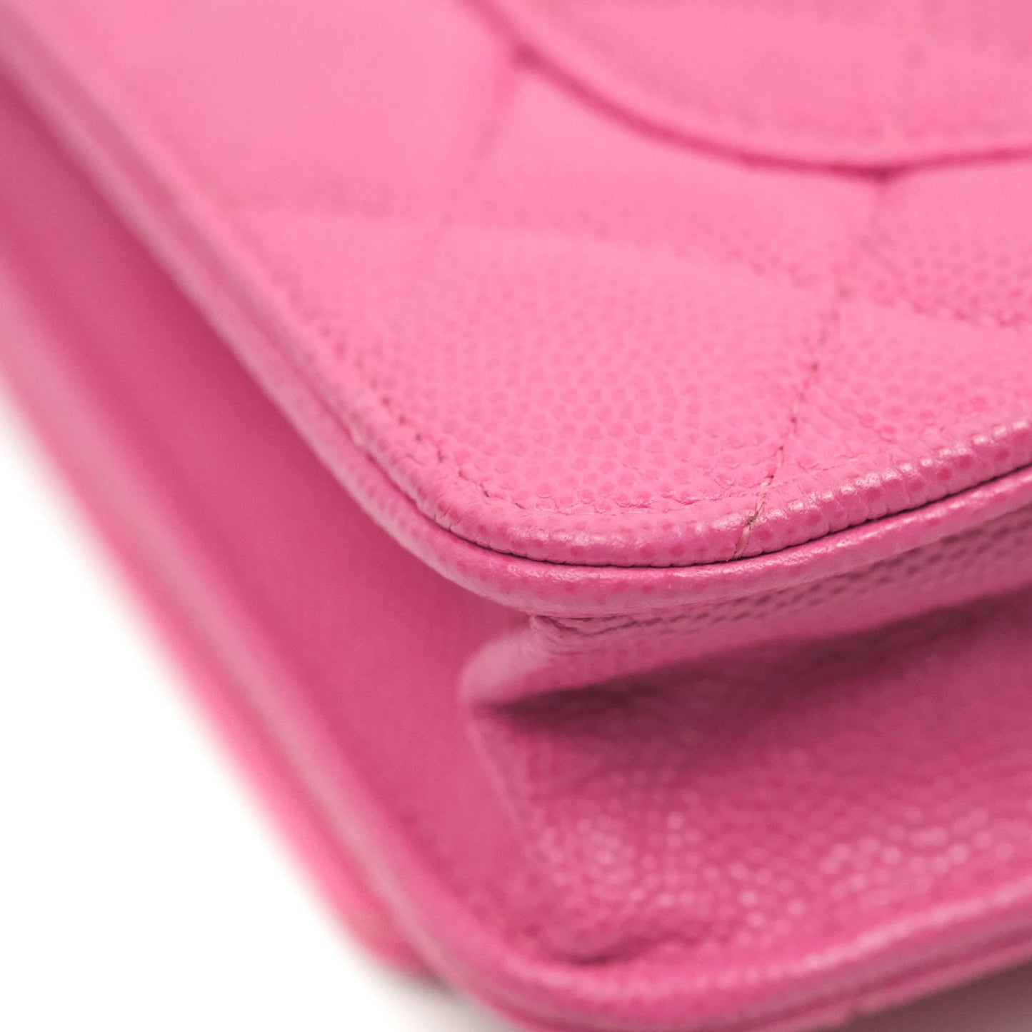 Chanel Quilted Wallet on Chain WOC Pink Caviar Gold Hardware