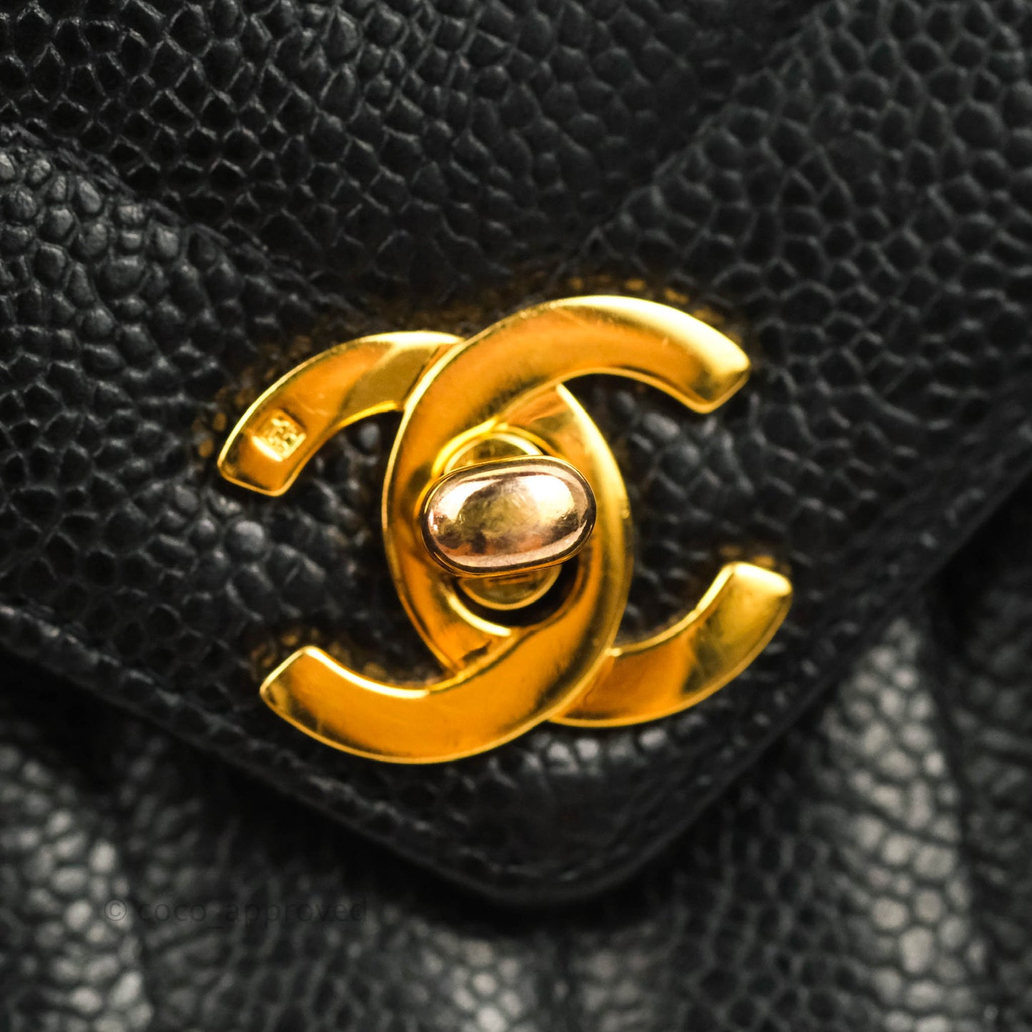 Chanel Vintage Chevron Envelope Flap Bag Black Caviar 24K Gold Hardware