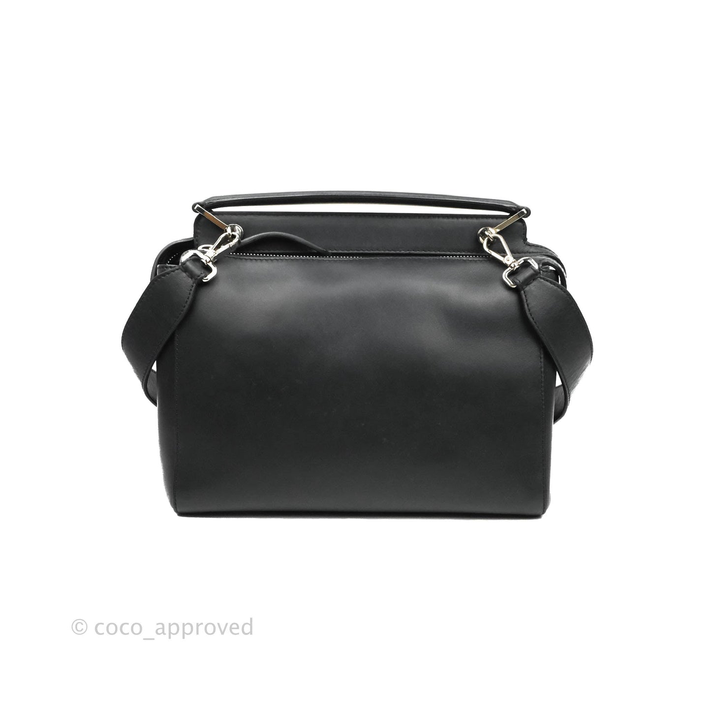 Fendi DotCom Satchel Bag Black Royal Blue Calfskin