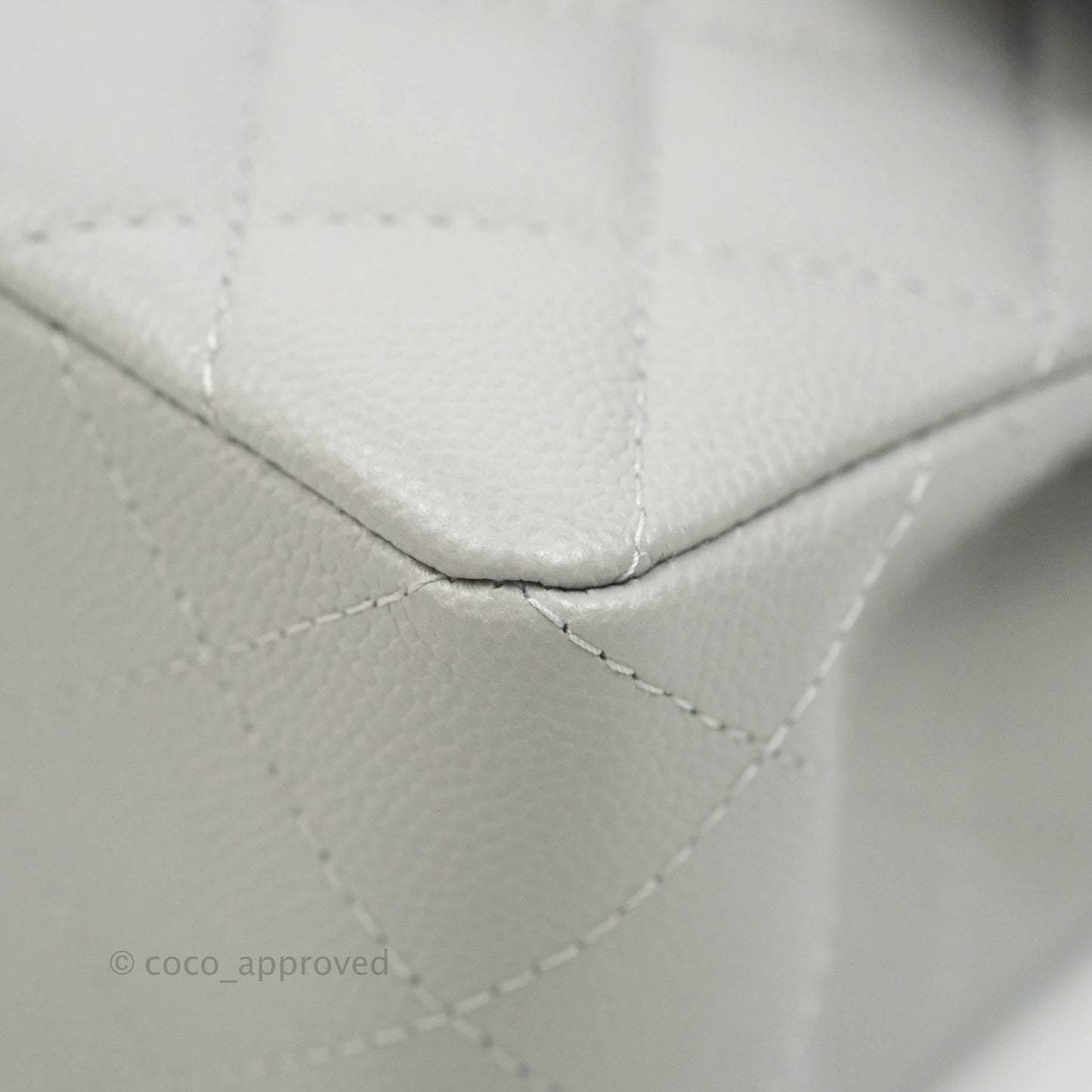Chanel Small Classic Quilted Flap Grey Caviar Gold Hardware 21A