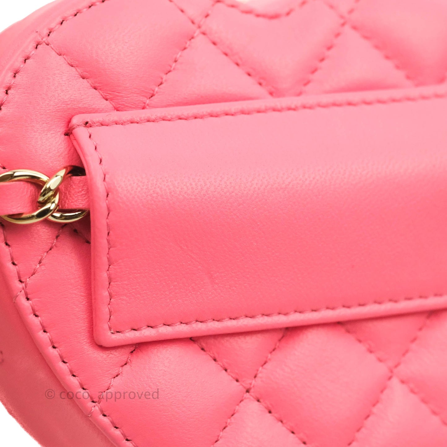 Chanel Mini Heart Belt Bag Pink Lambskin Gold Hardware 22S