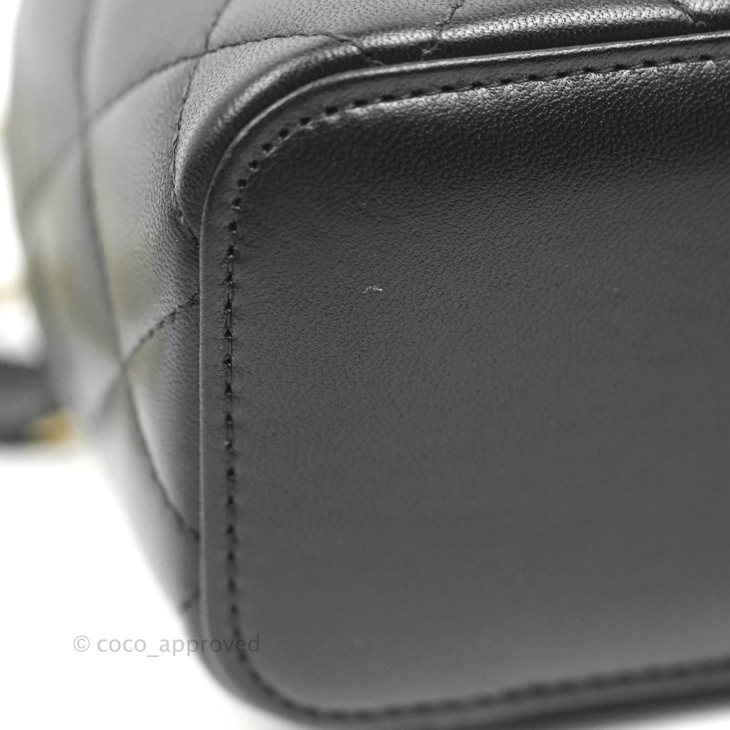 Chanel Mini Top Handle Vanity With Chain Black Lambskin Gold Hardware