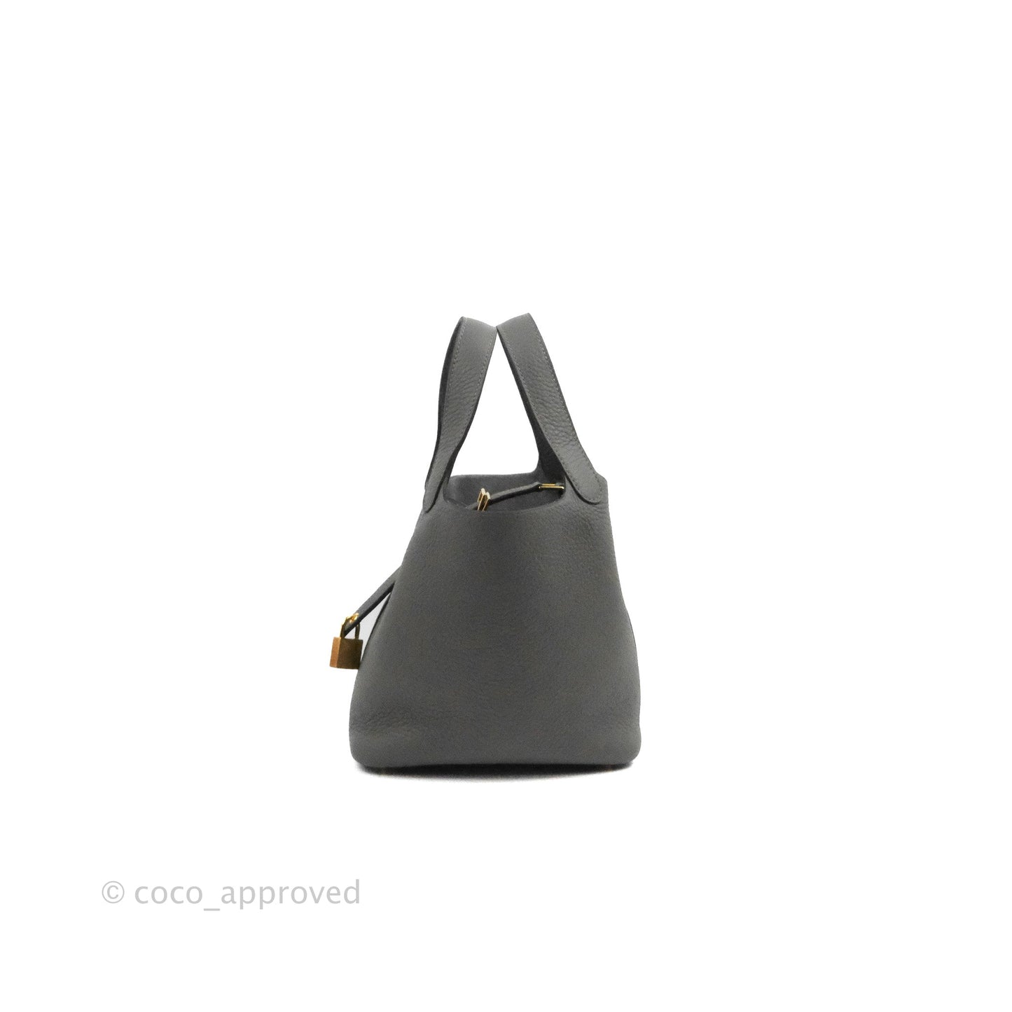 Hermès Picotin Lock 18 Gris Meyer 0L Clemence Gold Hardware