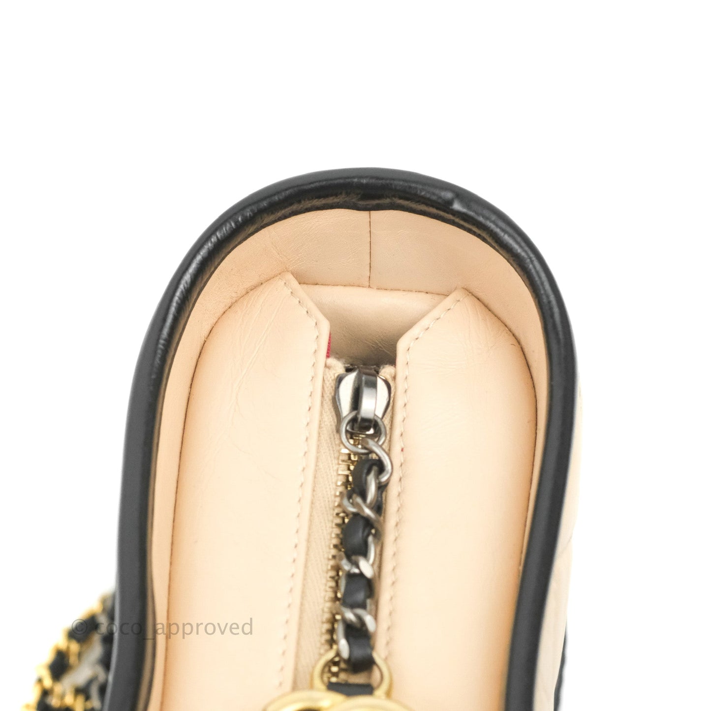 Chanel Quilted Small Gabrielle Hobo Black Beige Aged Calfskin
