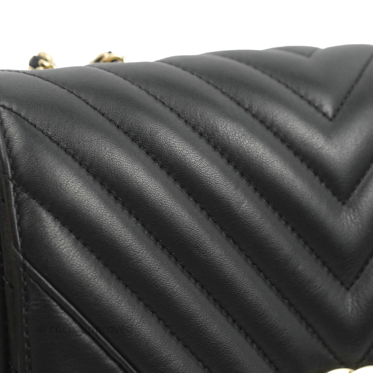 Chanel Small Statement Chevron Flap Bag Black Gold Hardware