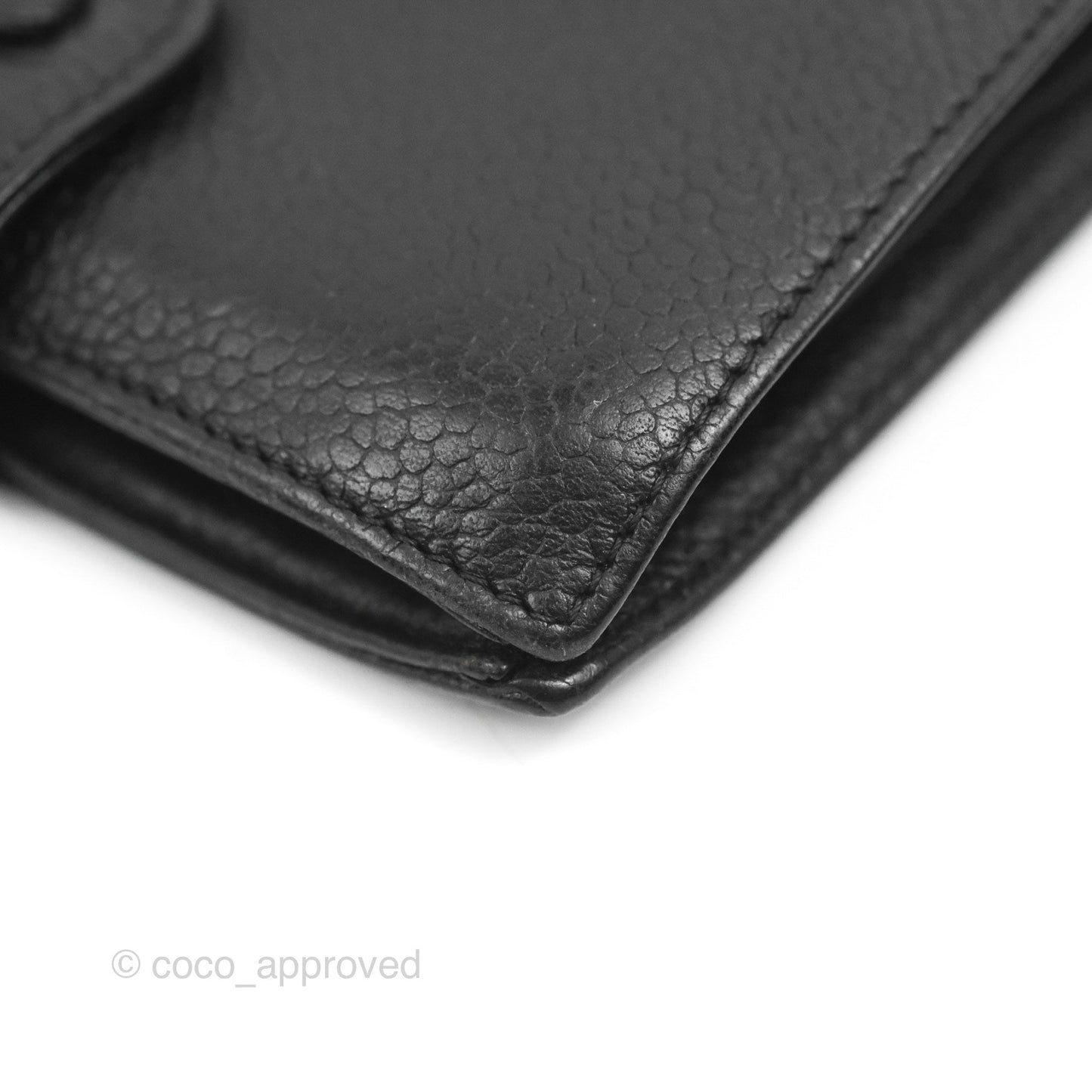Chanel Vintage CC Wallet Black Caviar Gold Hardware
