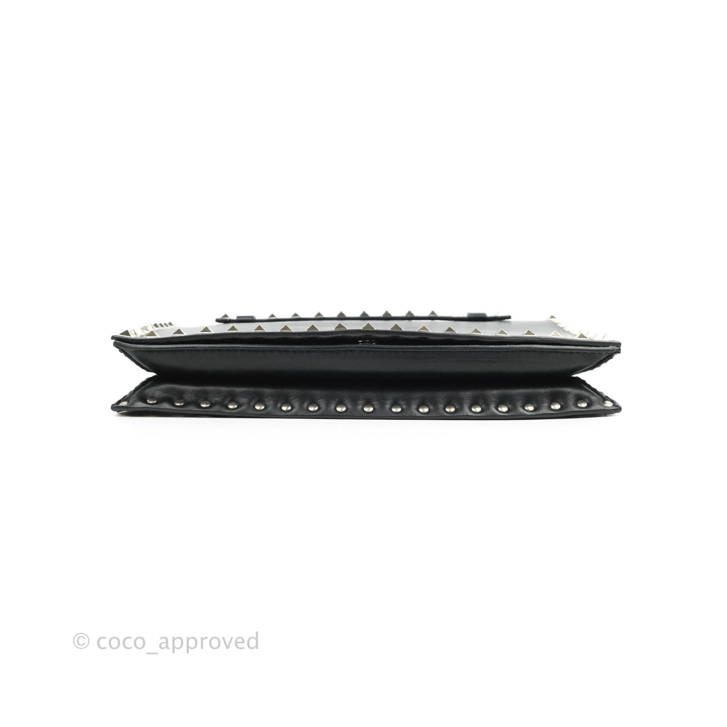 Valentino Nappa Rockstud Wristlet Clutch Black
