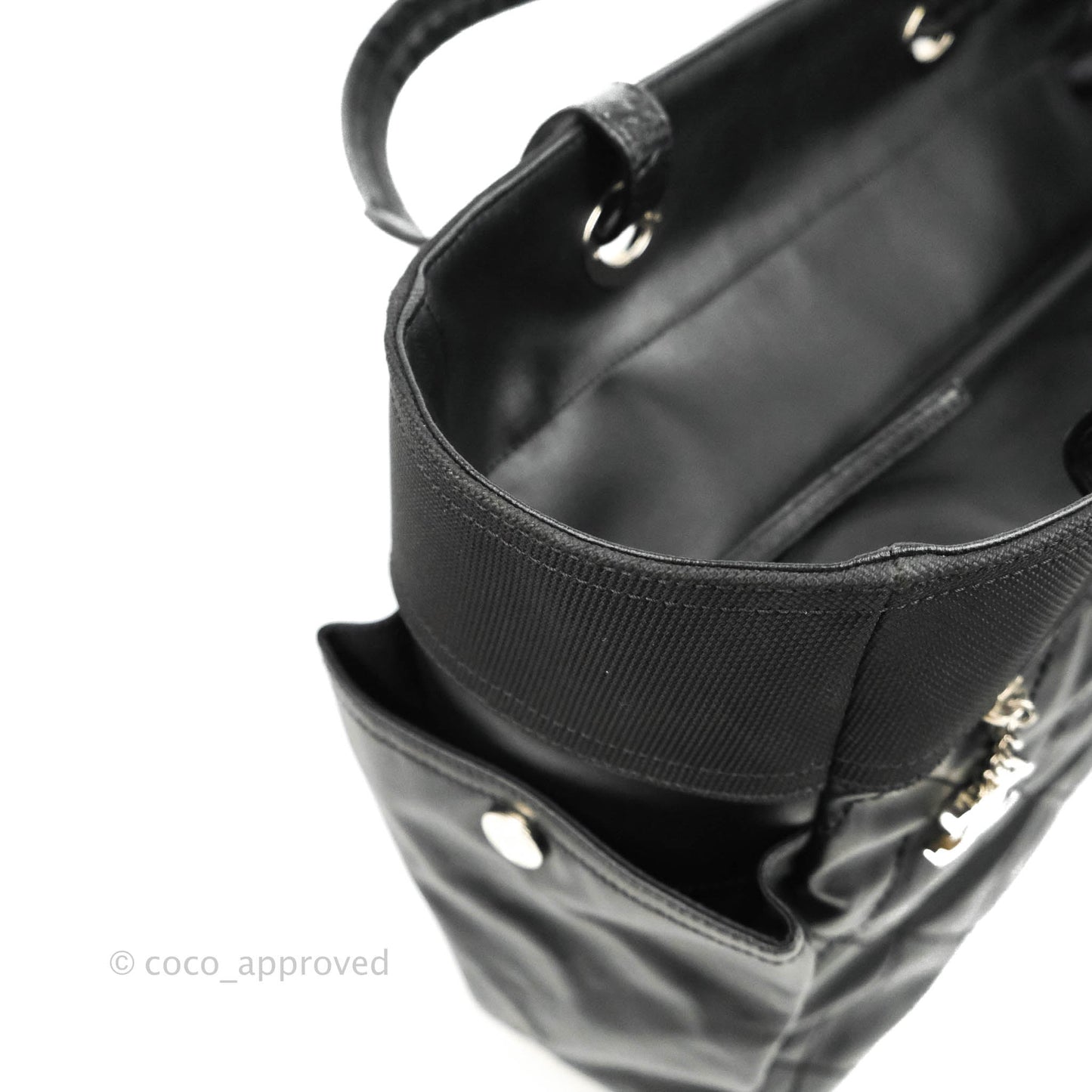 Chanel Quilted Large Paris Biarritz Tote Black Coated Canvas