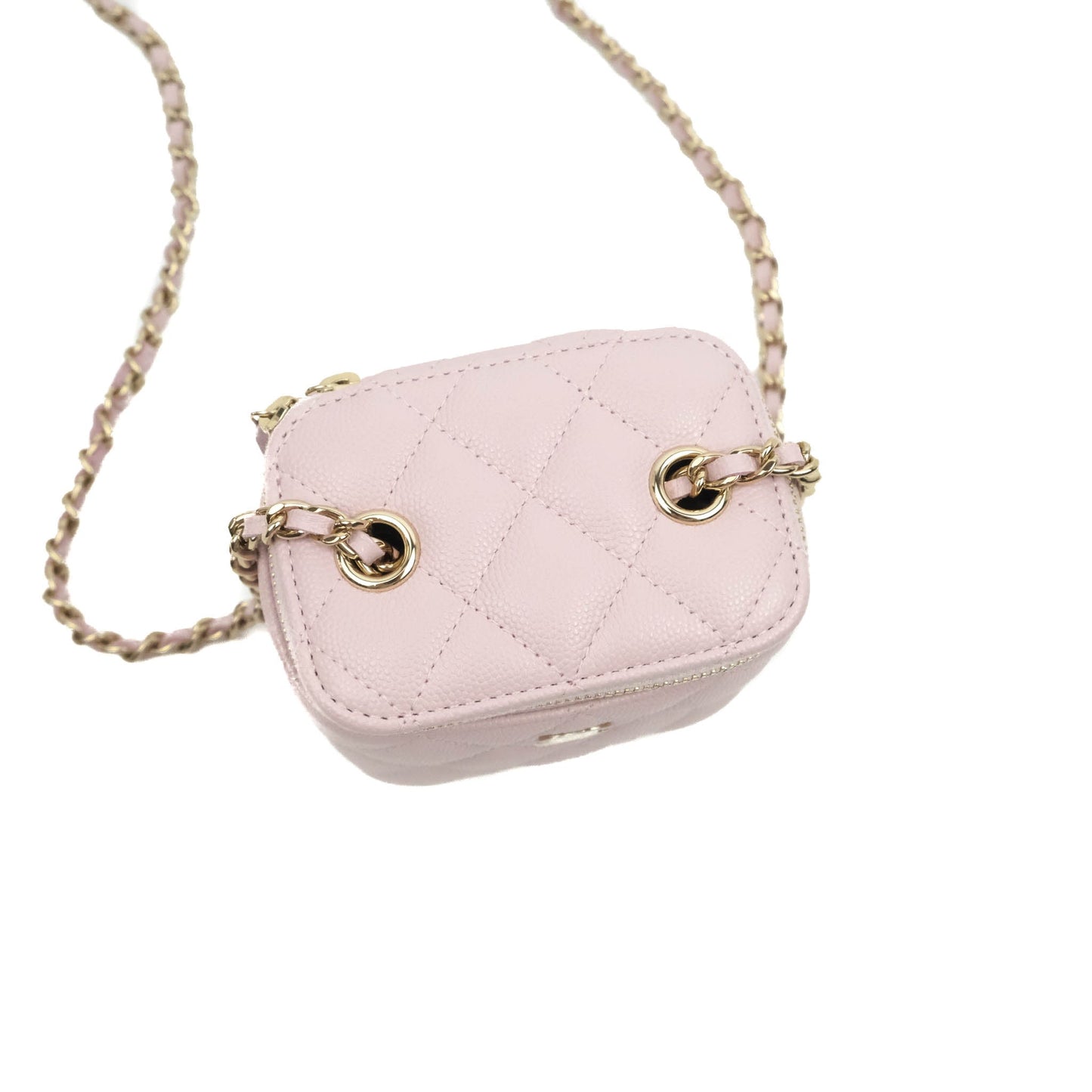 Chanel Mini Vanity Classic With Chain Lilac Rose Clair Caviar Gold Hardware