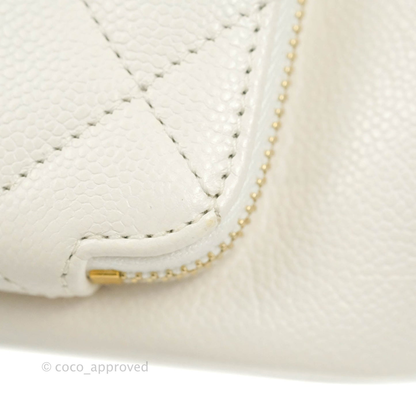 Chanel Business Affinity Drawstring Bucket Bag White Caviar Gold Hardware