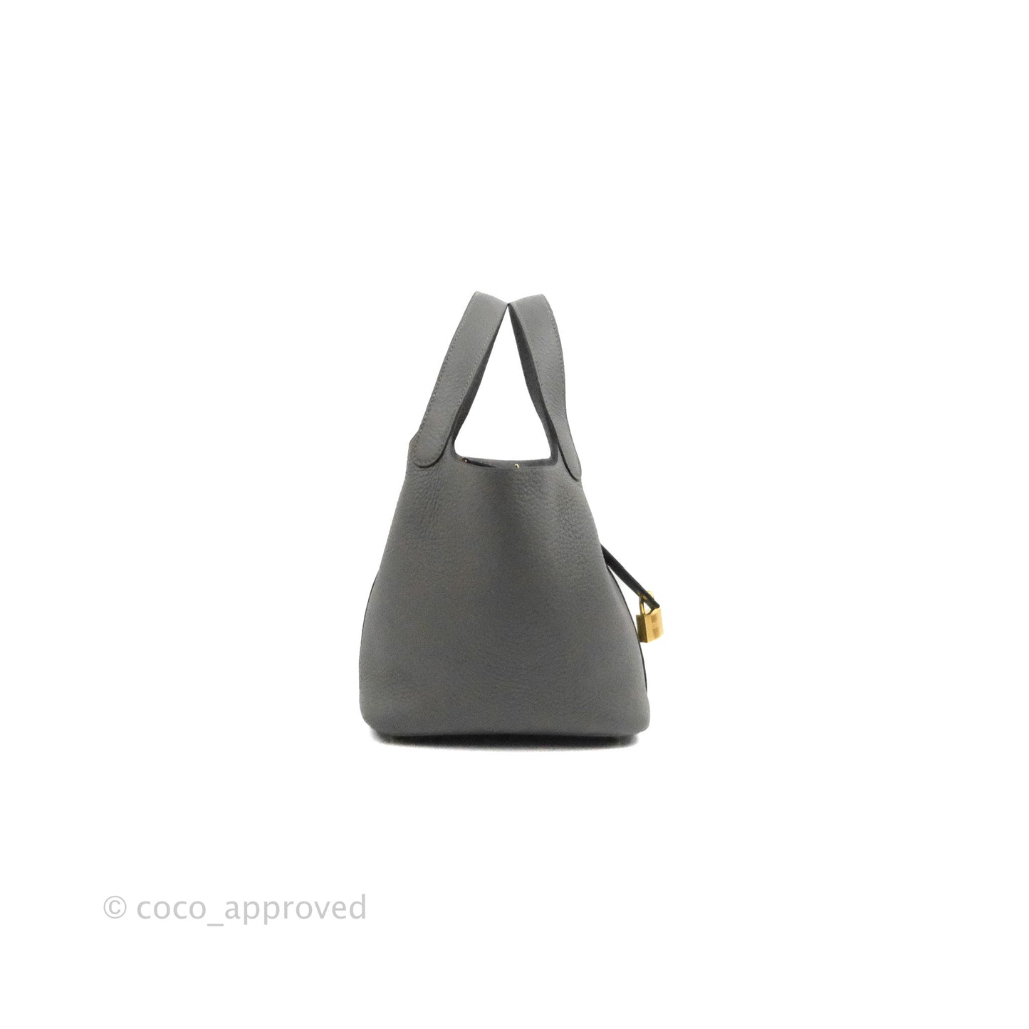 Hermès Picotin Lock 18 Gris Meyer 0L Clemence Gold Hardware