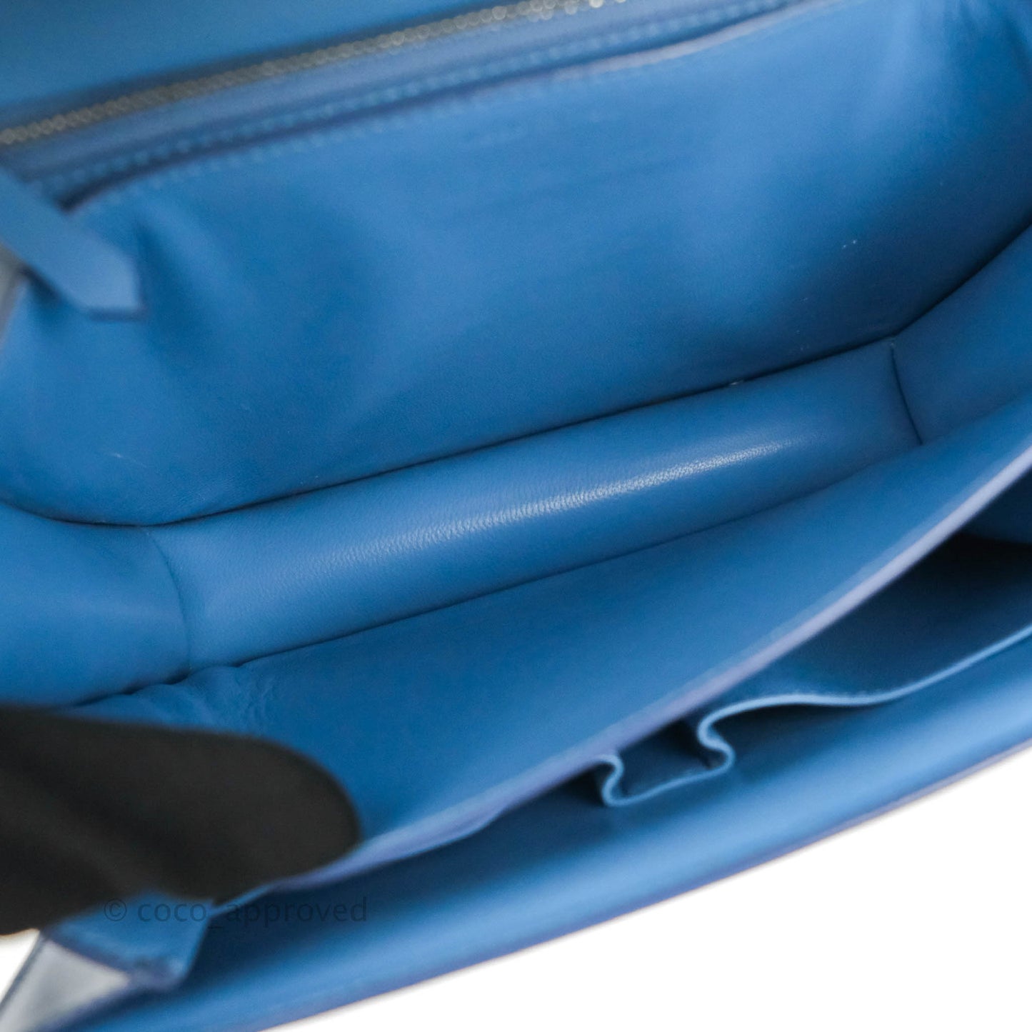 Celine Medium Classic Box Flap Blue Calfskin Silver Hardware
