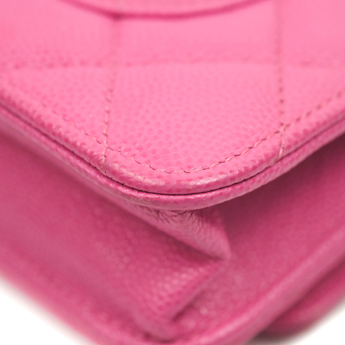 Chanel Quilted Wallet on Chain WOC Pink Caviar Gold Hardware