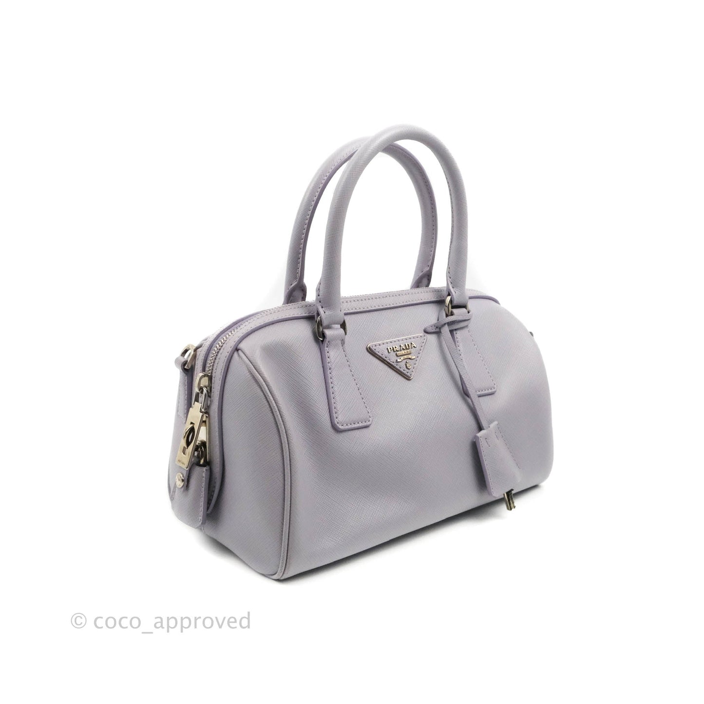 Prada Lilac Lux Convertible Boston Saffiano Leather Mini