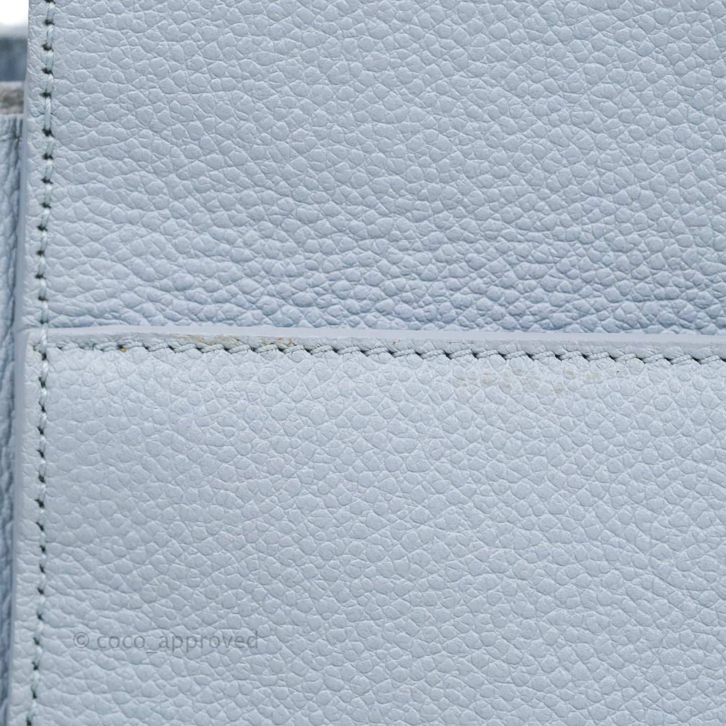 Saint Laurent Small Cabas Rive Gauche Bag Grained Calfskin Baby Blue Silver Hardware
