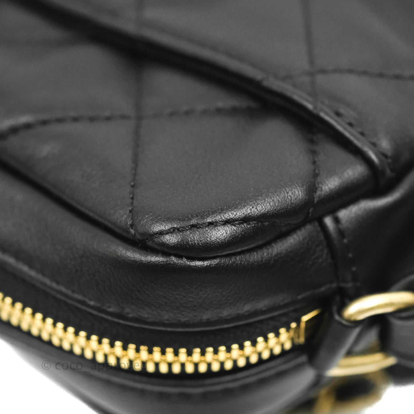Chanel Quilted Small Camera Case Black Calfskin
