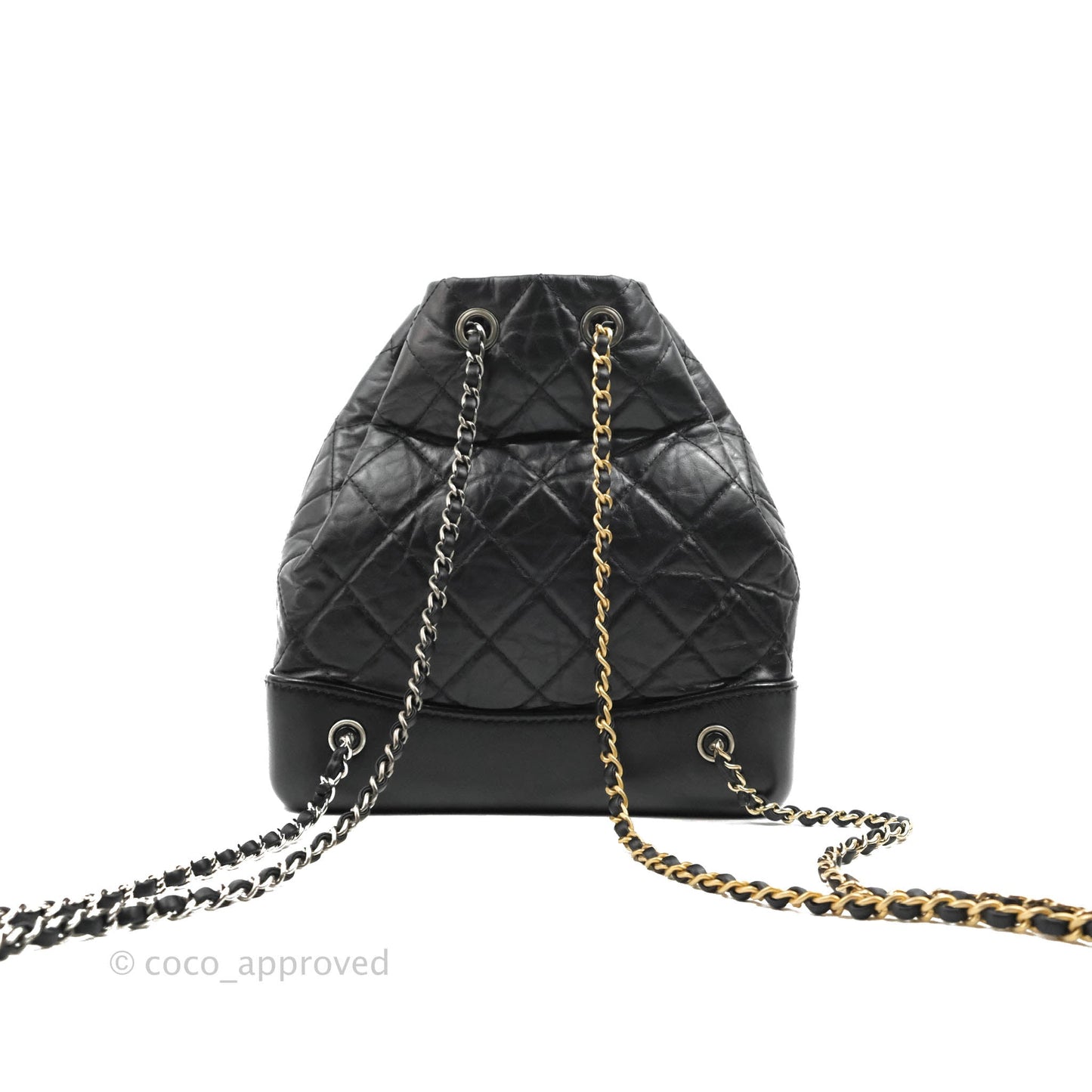 Chanel Small Gabrielle Backpack Black Aged Calfskin