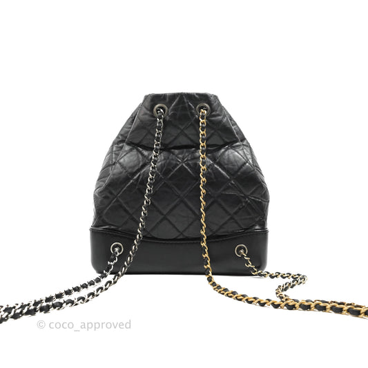 Chanel Small Gabrielle Backpack Black Aged Calfskin