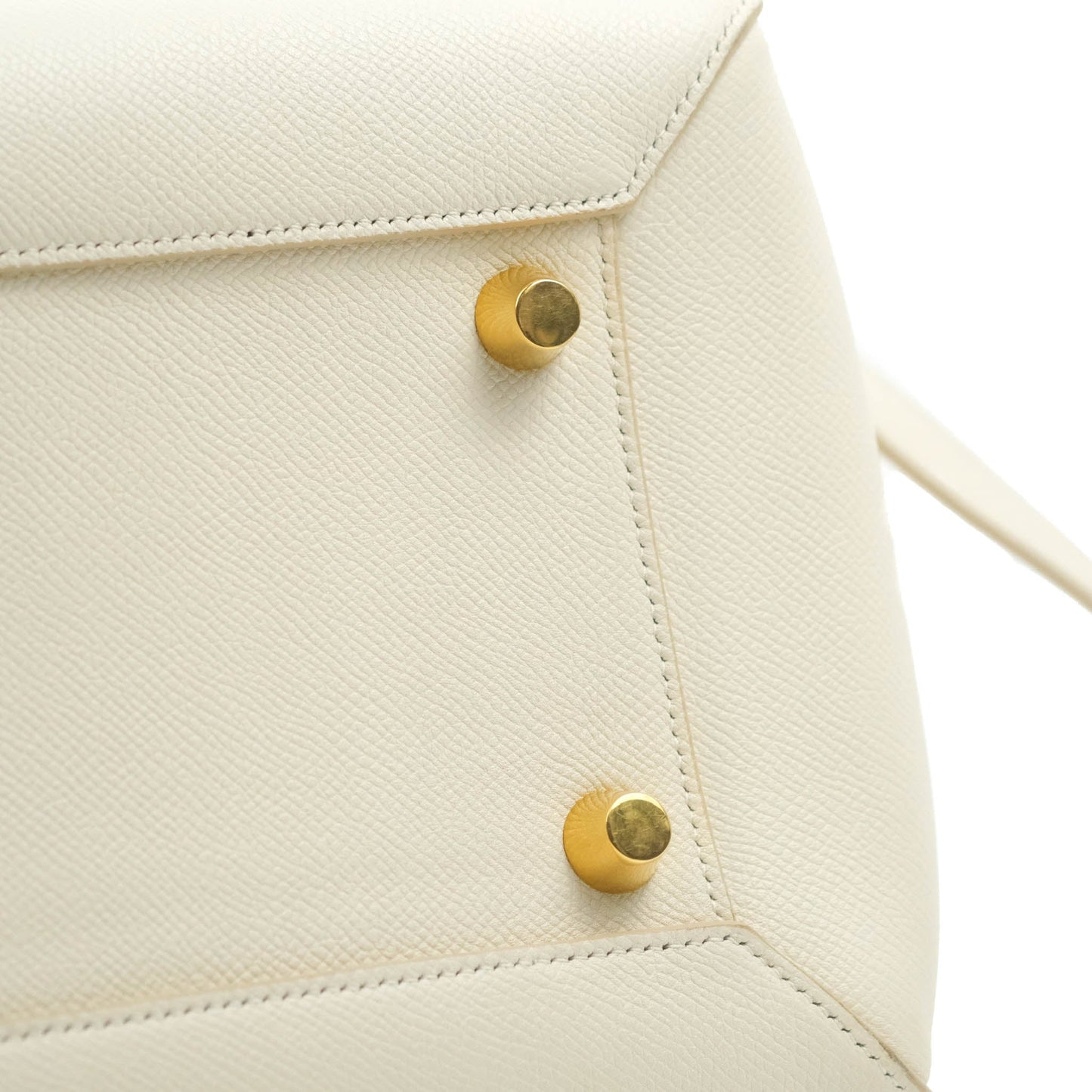 Celine Mini Belt Bag White Grained Calfskin Gold Hardware