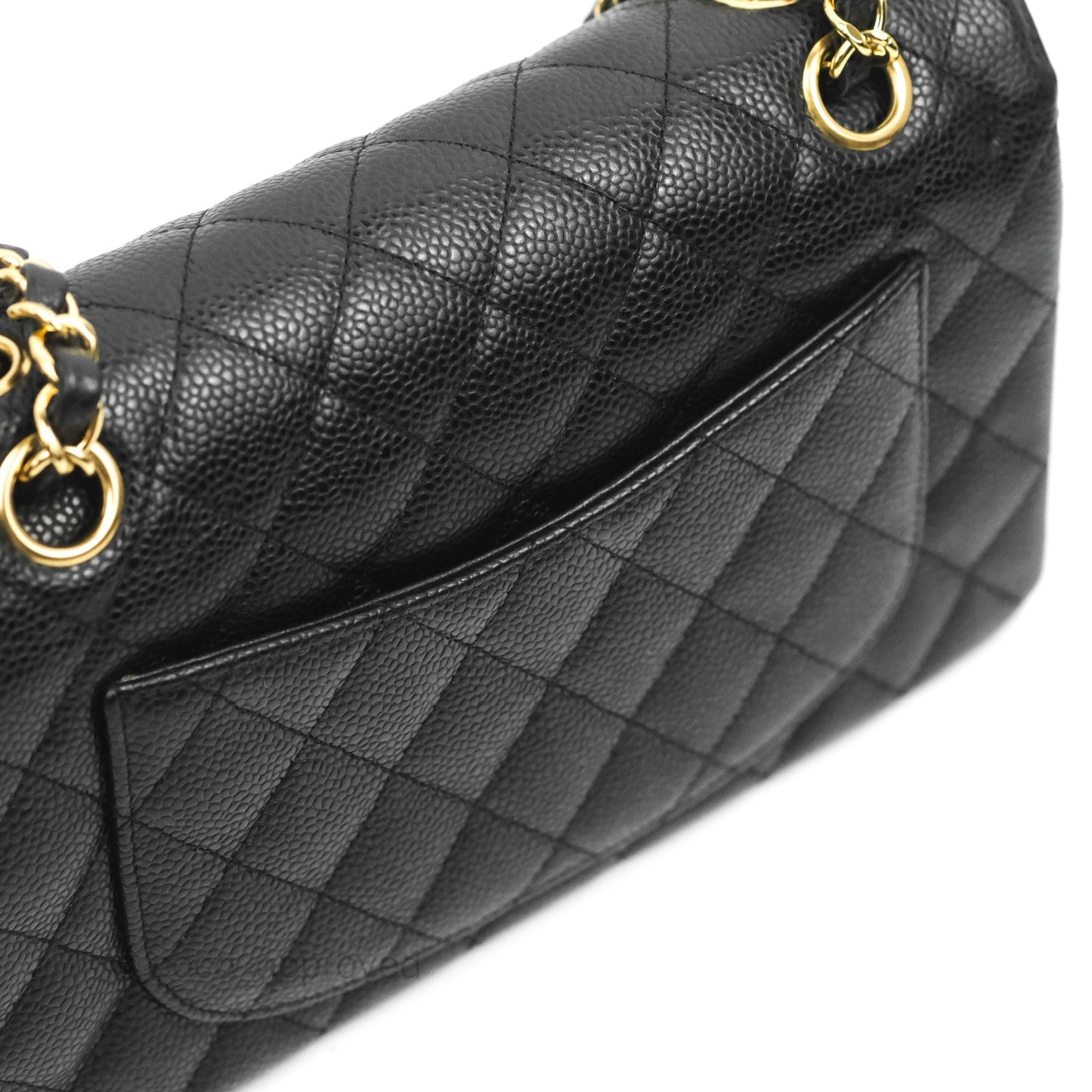 Chanel Small Classic Quilted Flap Black Caviar Gold Hardware