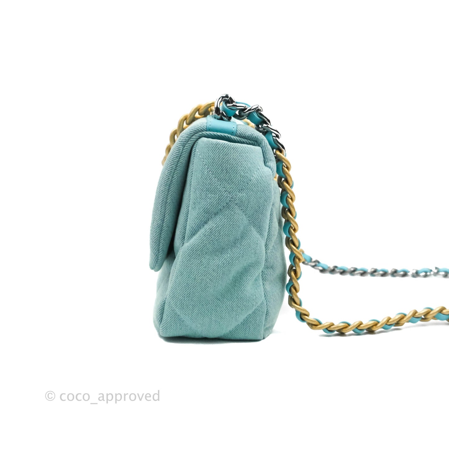 Chanel 19 Small Blue Denim Mixed Hardware