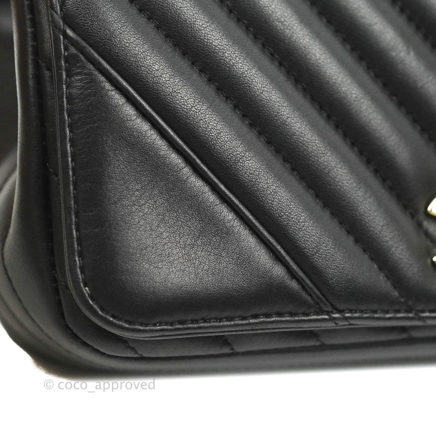Chanel Small Statement Chevron Flap Bag Black Gold Hardware