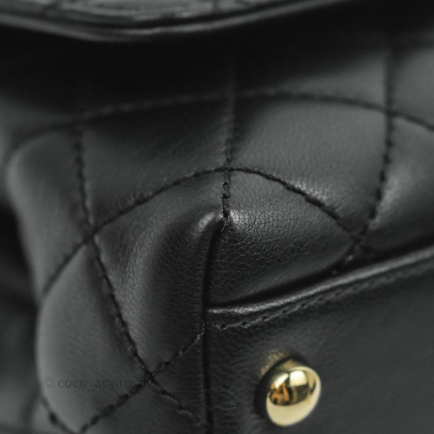 Chanel Quilted Mini Rainbow Coco Handle Bag Lambskin Black Gold Hardware