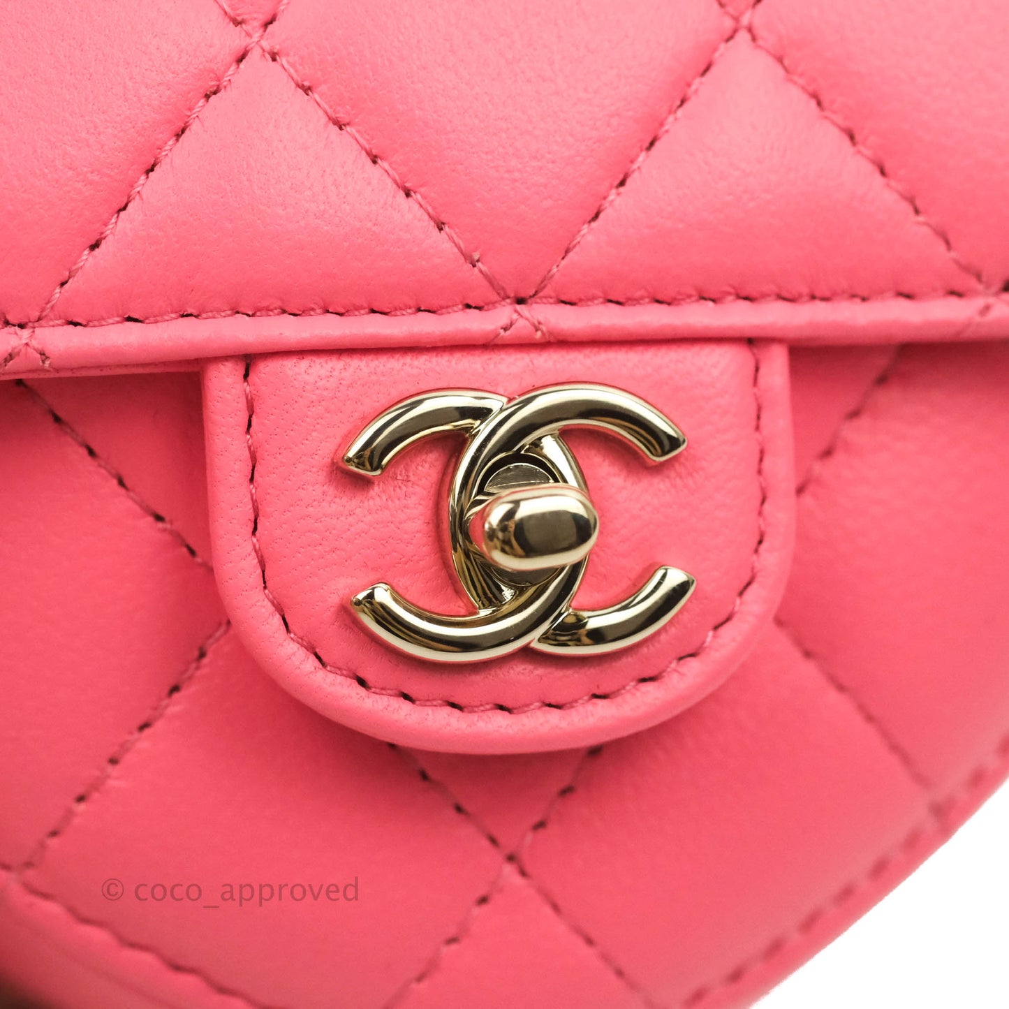 Chanel Mini Heart Belt Bag Pink Lambskin Gold Hardware 22S