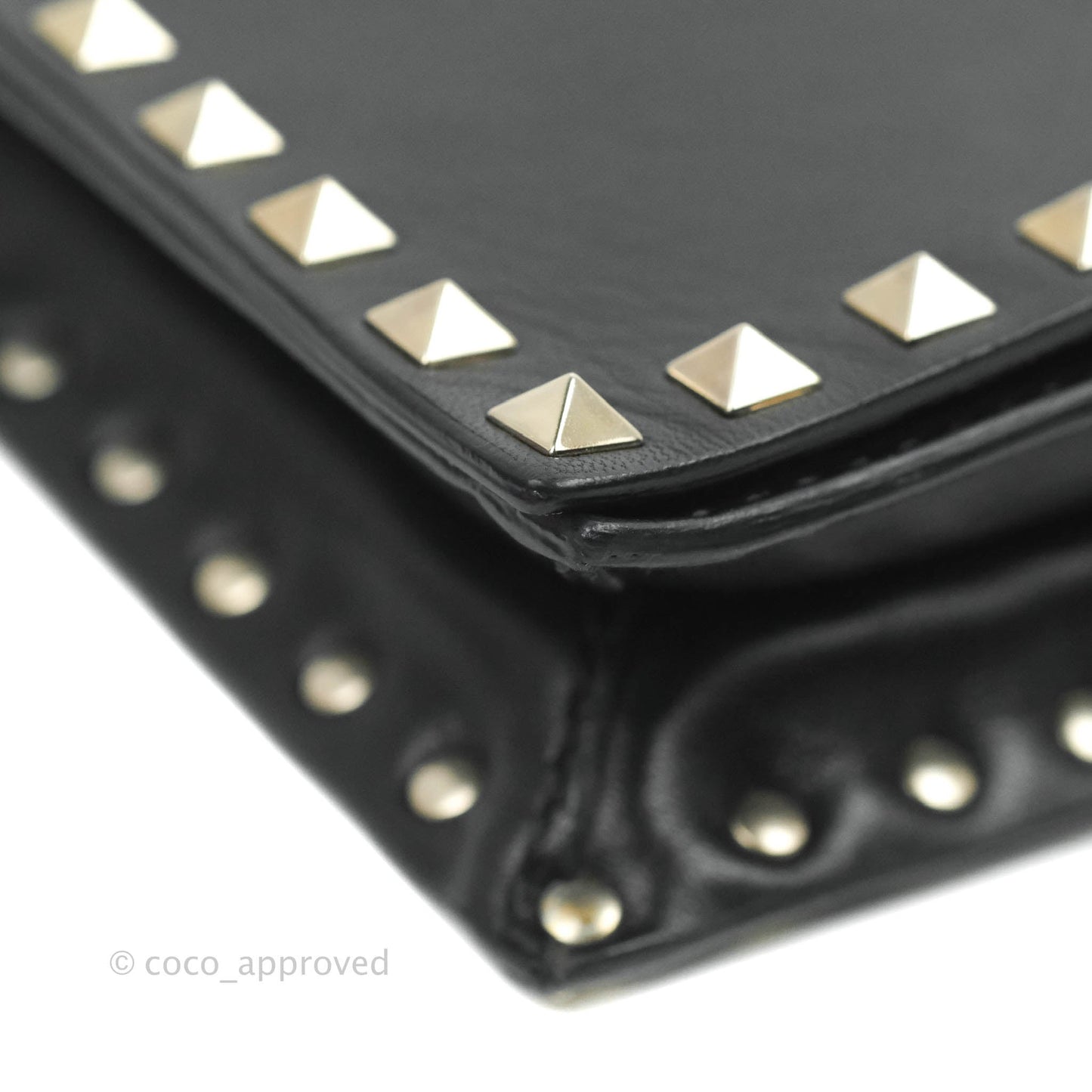 Valentino Nappa Rockstud Wristlet Clutch Black