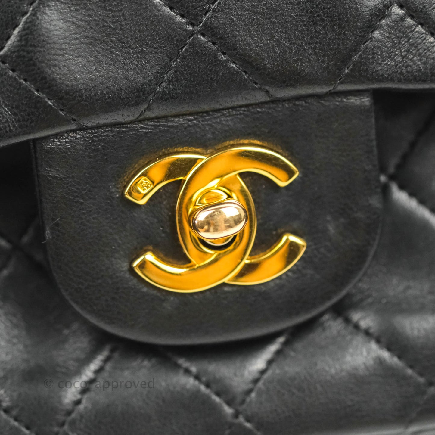 Chanel Classic Vintage Small Flap Black Lambskin 24K Gold Hardware