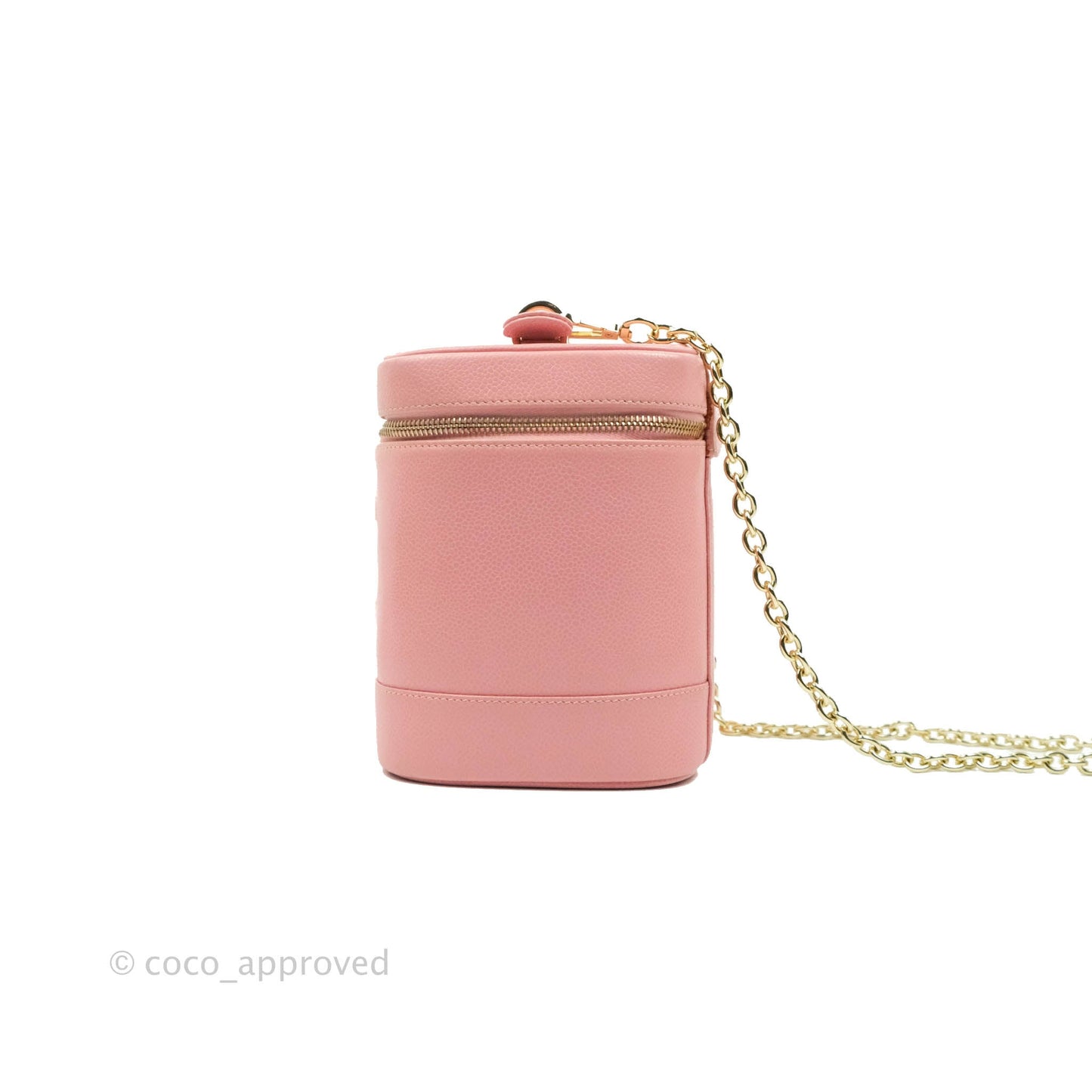 Chanel Vintage Vanity Case Pink Caviar Gold Hardware