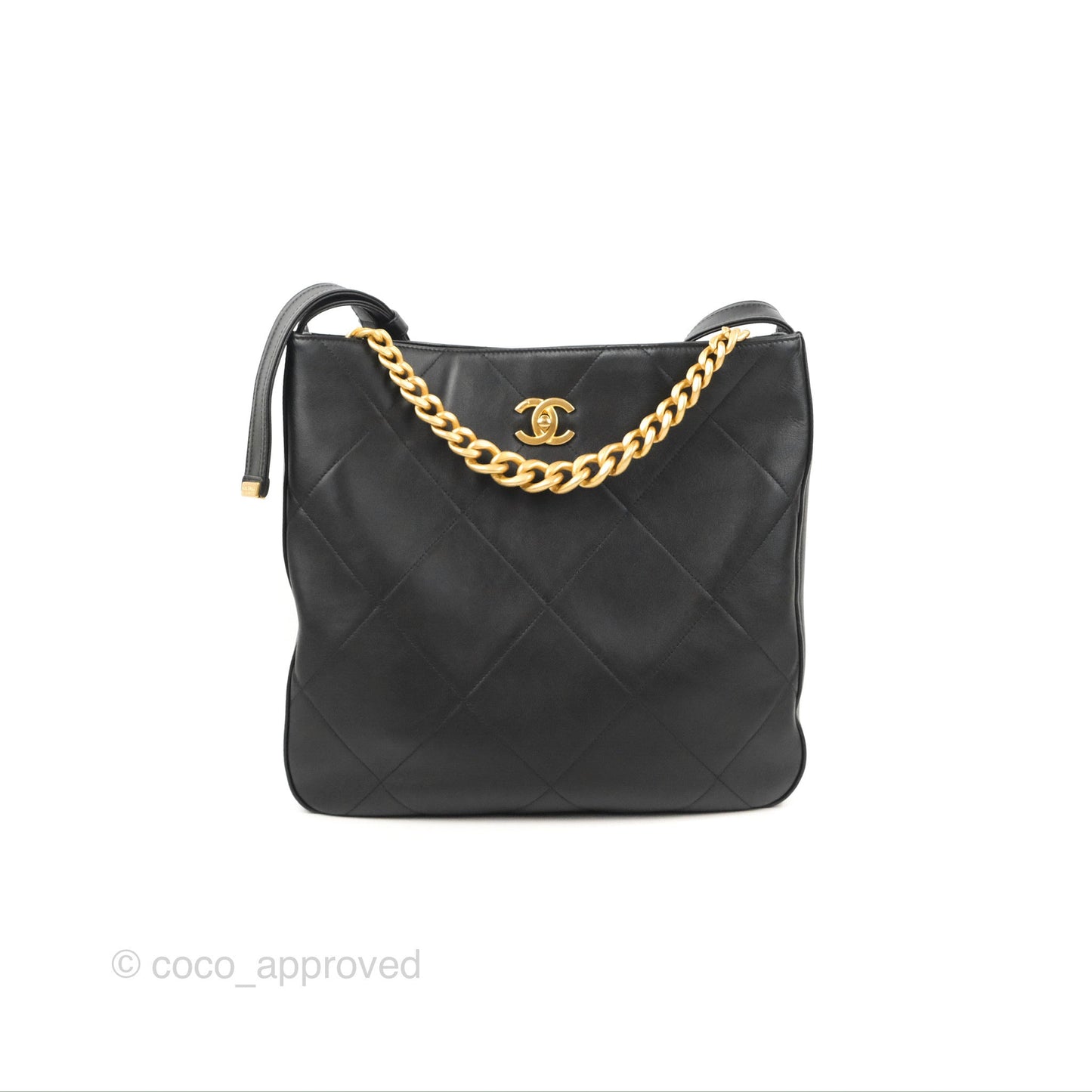 Chanel Large Stitched Easy Mood Hobo Black Calfskin